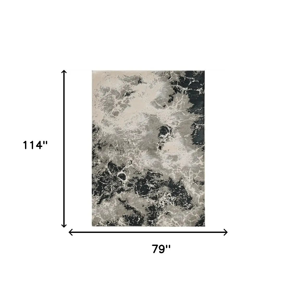 7' X 10' Silver Machine Woven Abstract Indoor Area Rug - Image 3