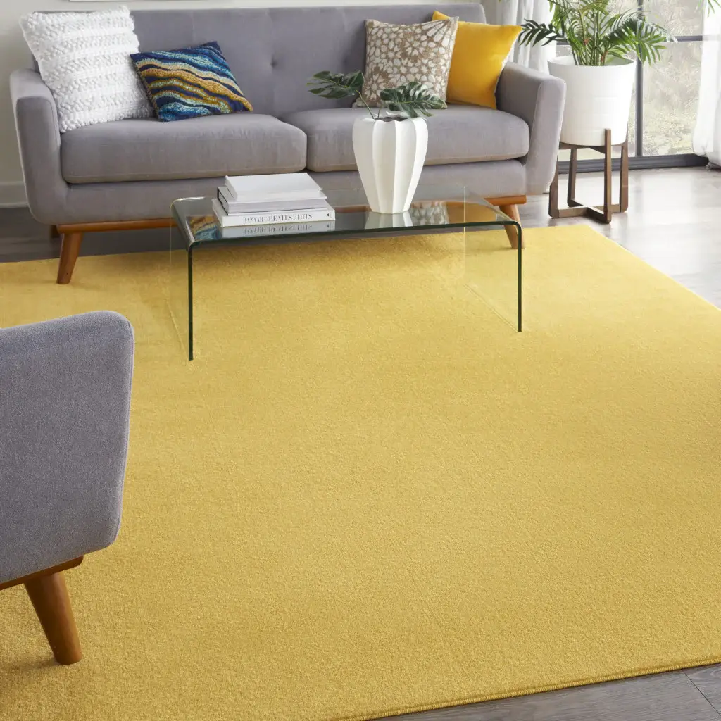 7' X 10' Yellow Non Skid Indoor Outdoor Area Rug - Image 7