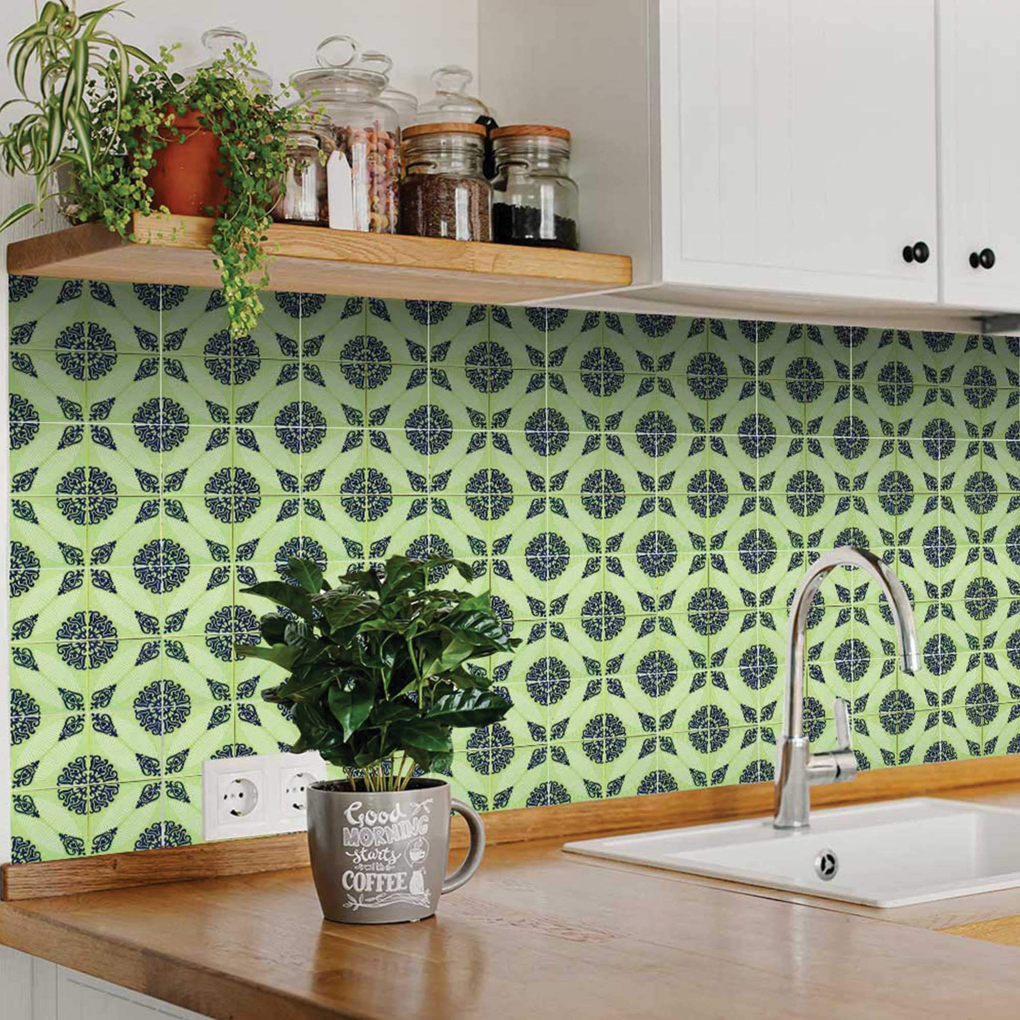 7" X 7" Aegean Orb Removable Peel and Stick Tiles - Image 7