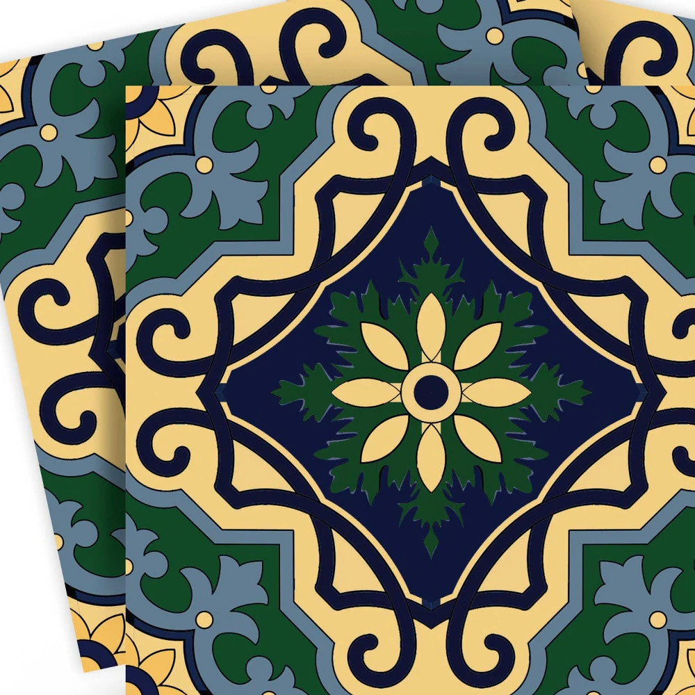 7" X 7" Agean Blue and Green Peel and Stick Tiles - Image 2
