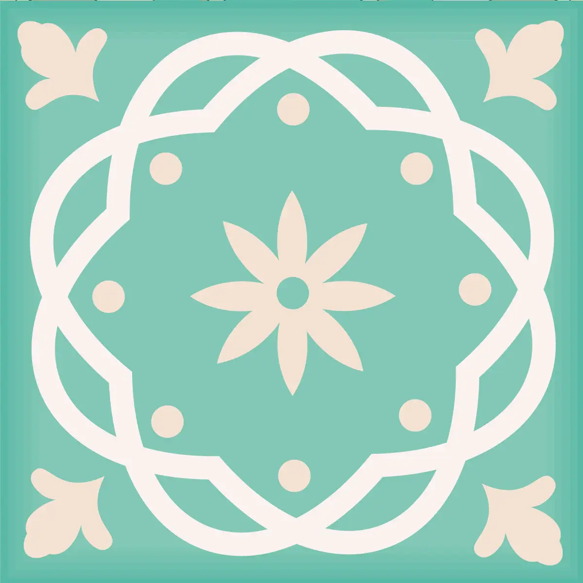 7" X 7" Aquamarine Mosaic Peel And Stick Removable Tiles - Image 2