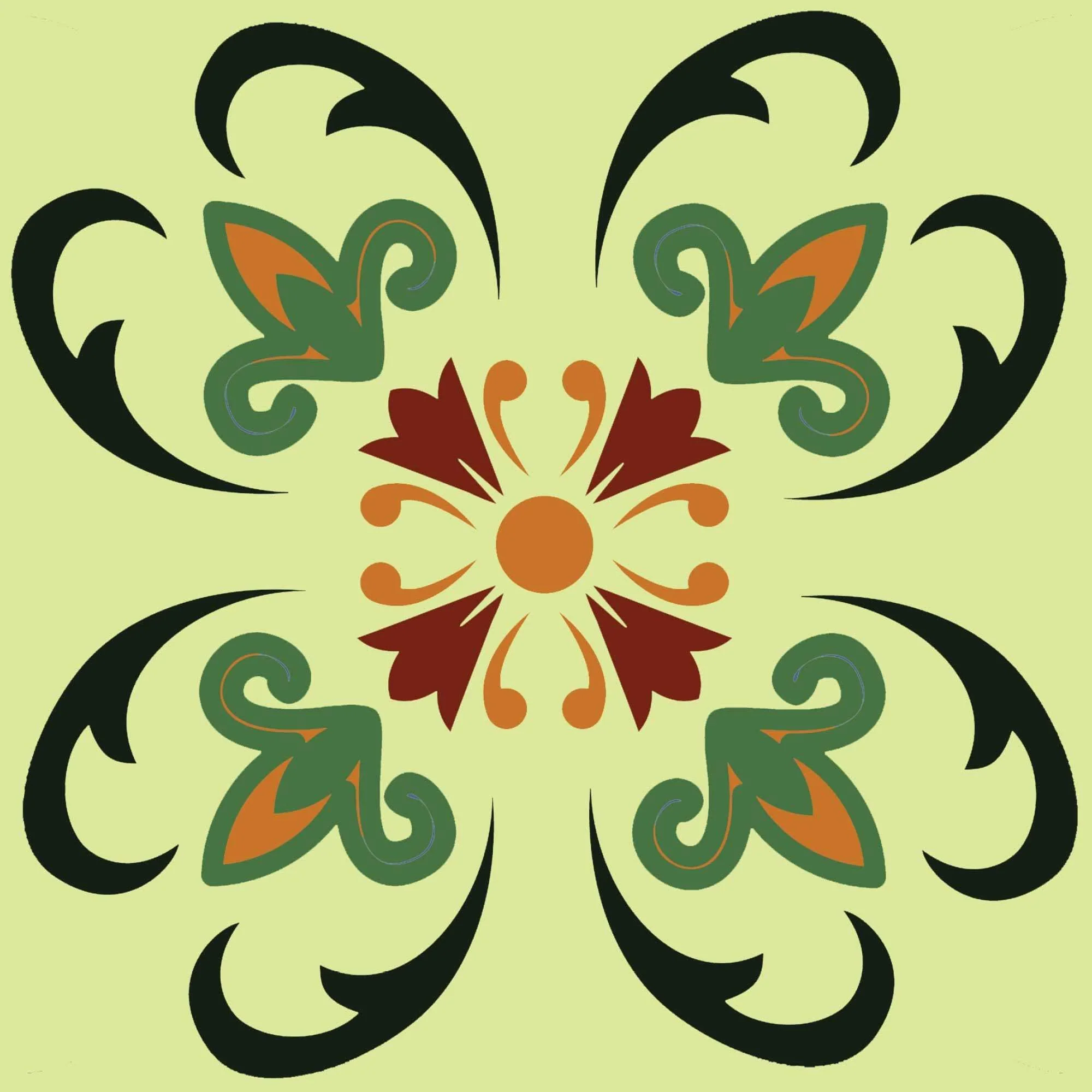 7" X 7" Auguri Flora Peel and Stick Removable  Tiles - Image 2