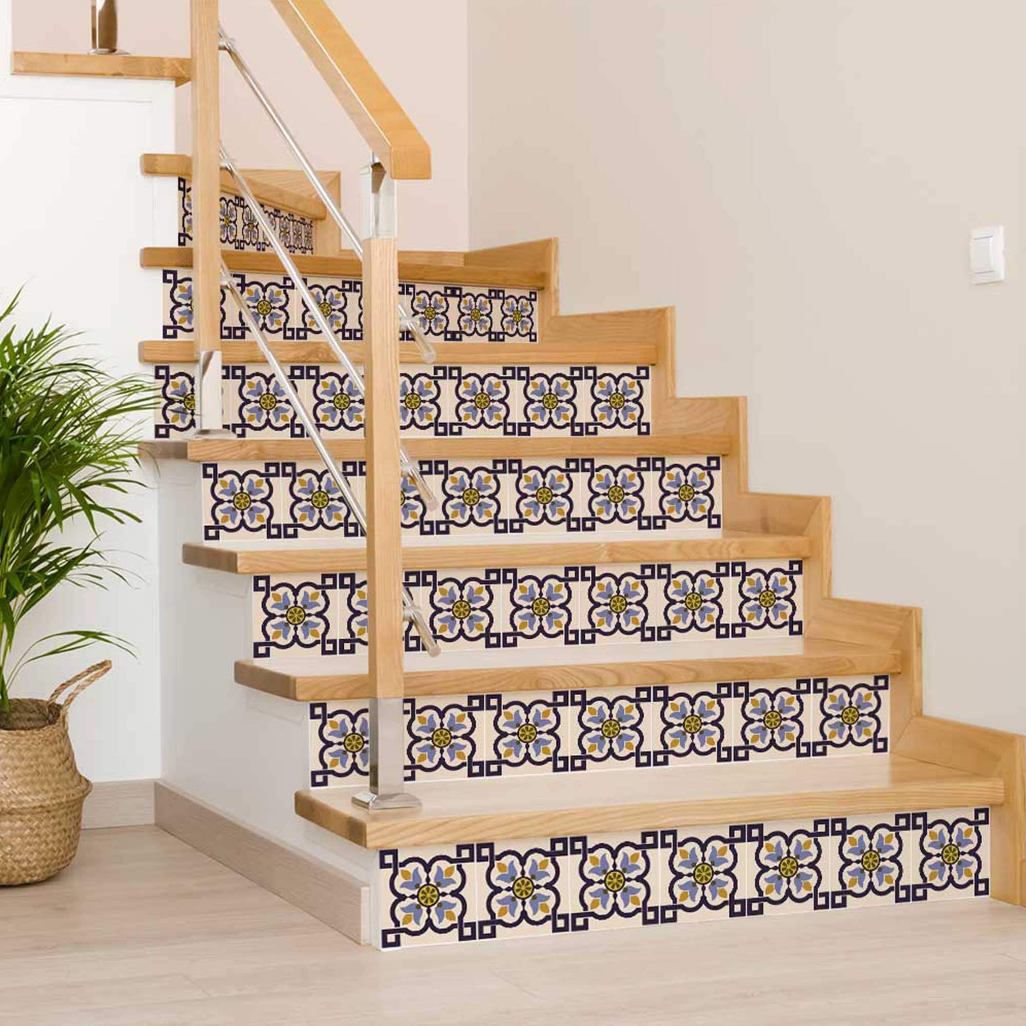 7" X 7" Azul Flora Peel and Stick Removable Tiles - Image 3