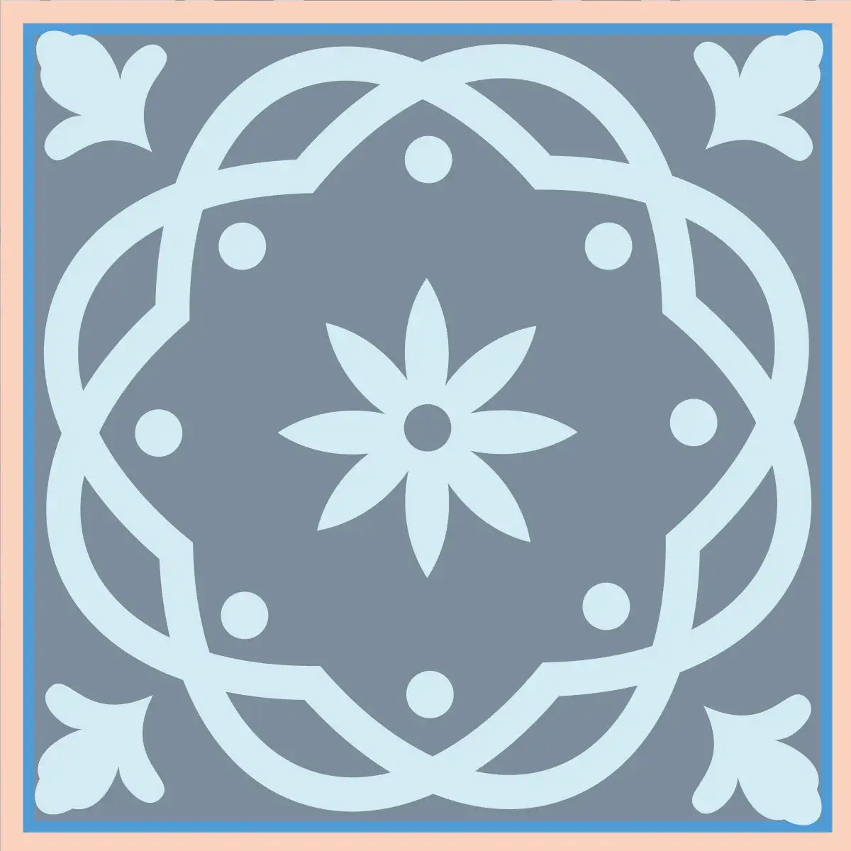 7" X 7" Baby Blue And Peach Mosaic Peel And Stick Removable Tiles - Image 3