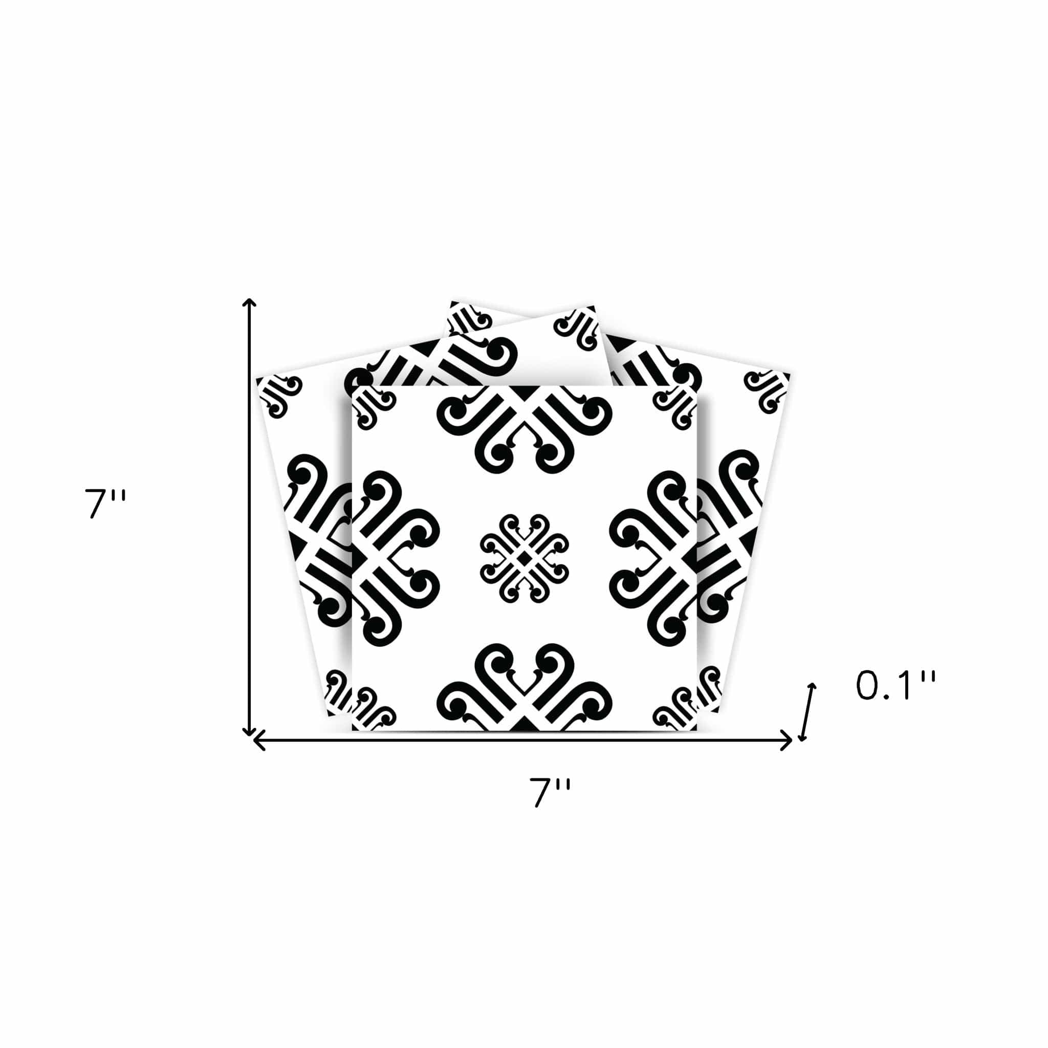 7" X 7" Black and White Daisy Peel and Stick Removable Tiles - Image 9