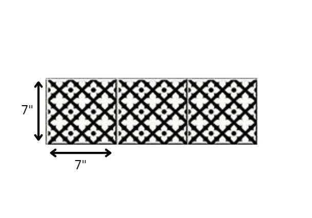 7" X 7" Black and White Dia Peel and Stick Removable Tiles - Image 8