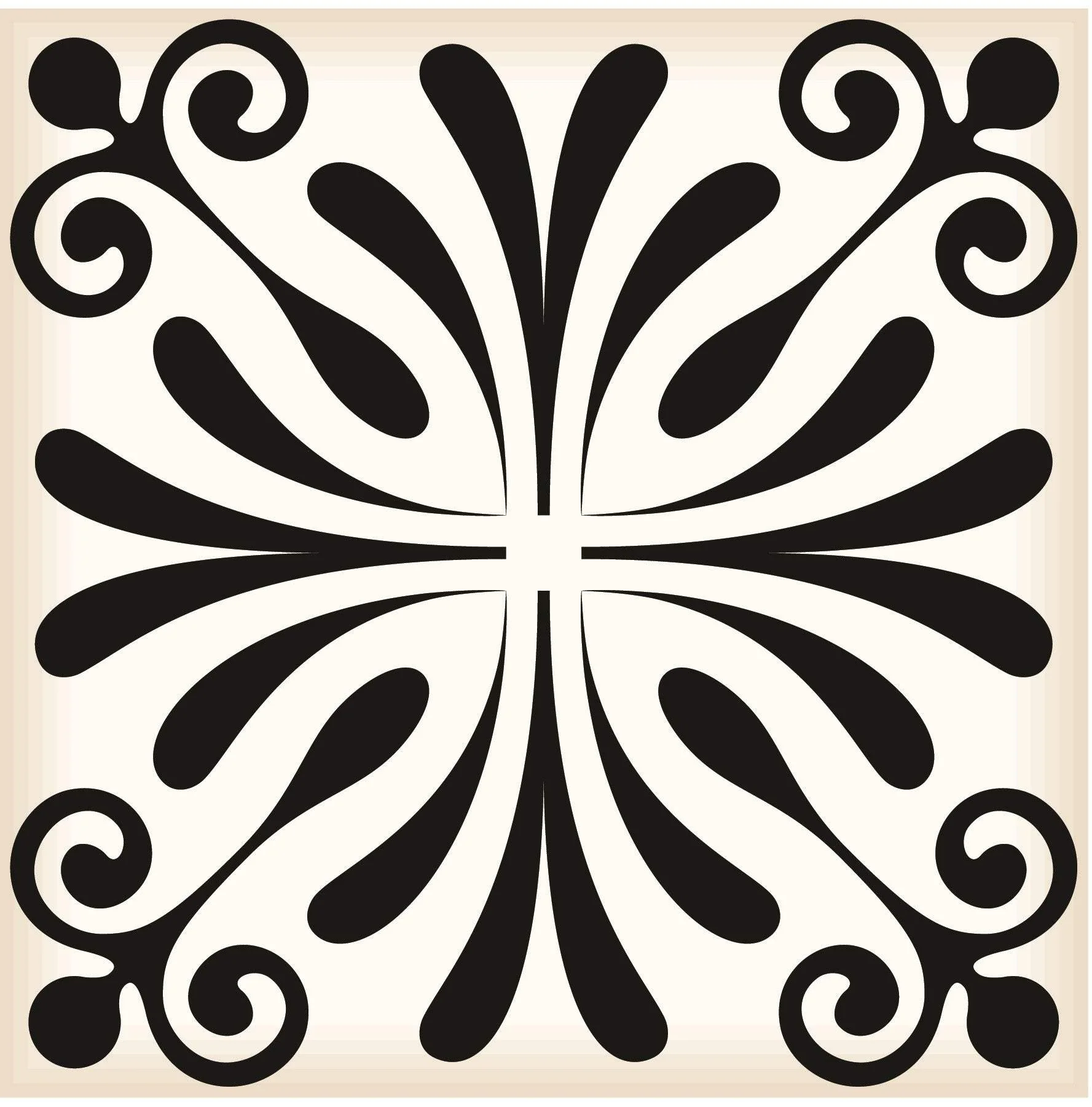7" X 7" Black and White Flo Peel and Stick Removable Tiles - Image 2