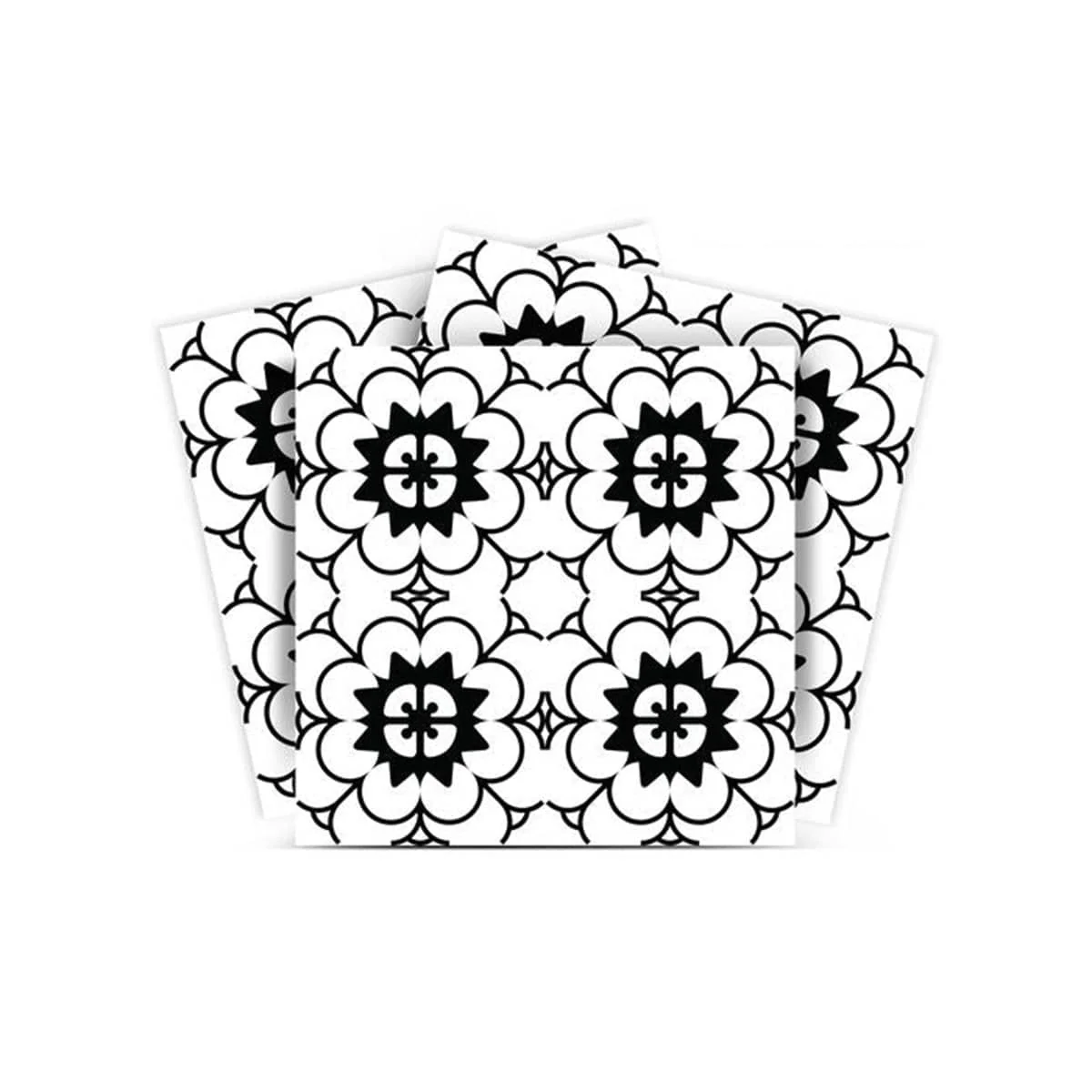 7" X 7" Black and White Gerber Peel and Stick Removable Tiles - Image 3