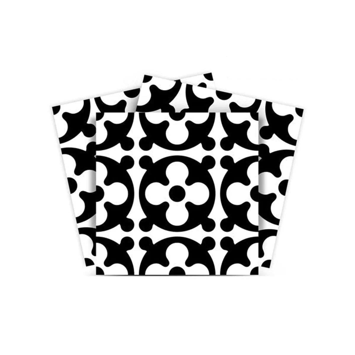 7" X 7" Black and White Medeci Peel and Stick Removable Tiles - Image 3