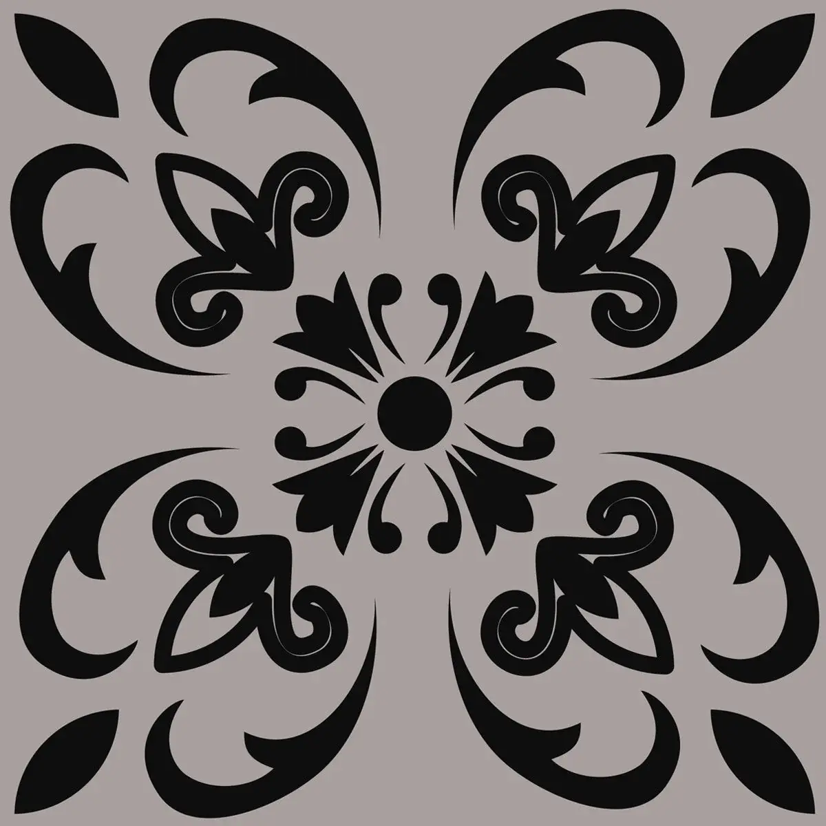 7" X 7" Black And White Orchid Peel And Stick Removable Tiles - Image 7