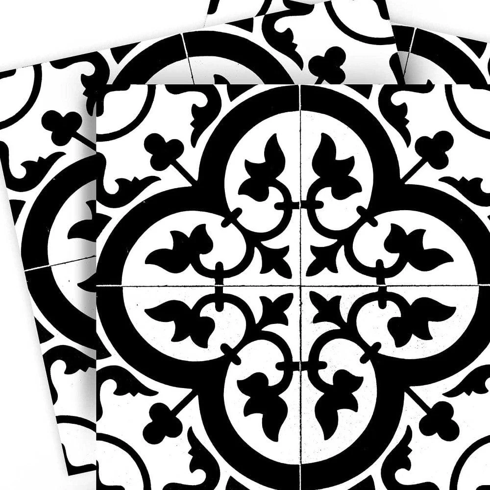 7" X 7" Black and White Roka Peel and Stick Removable Tiles - Image 2