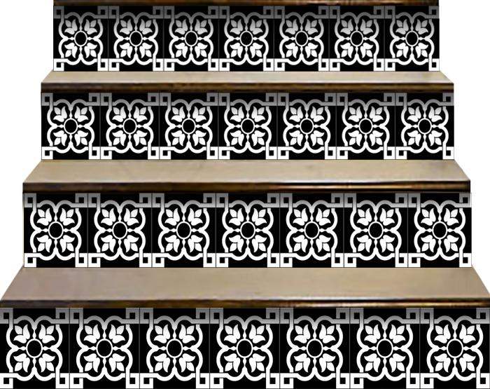 7" X 7" Black and White Stark Peel and Stick Removable Tiles - Image 6