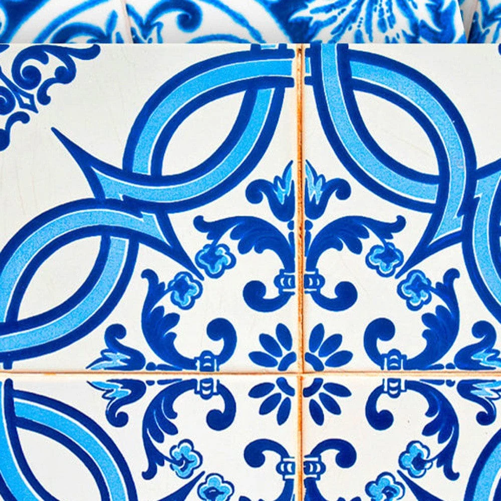 7" X 7" Blue and White Medi Peel And Stick Tiles - Image 3