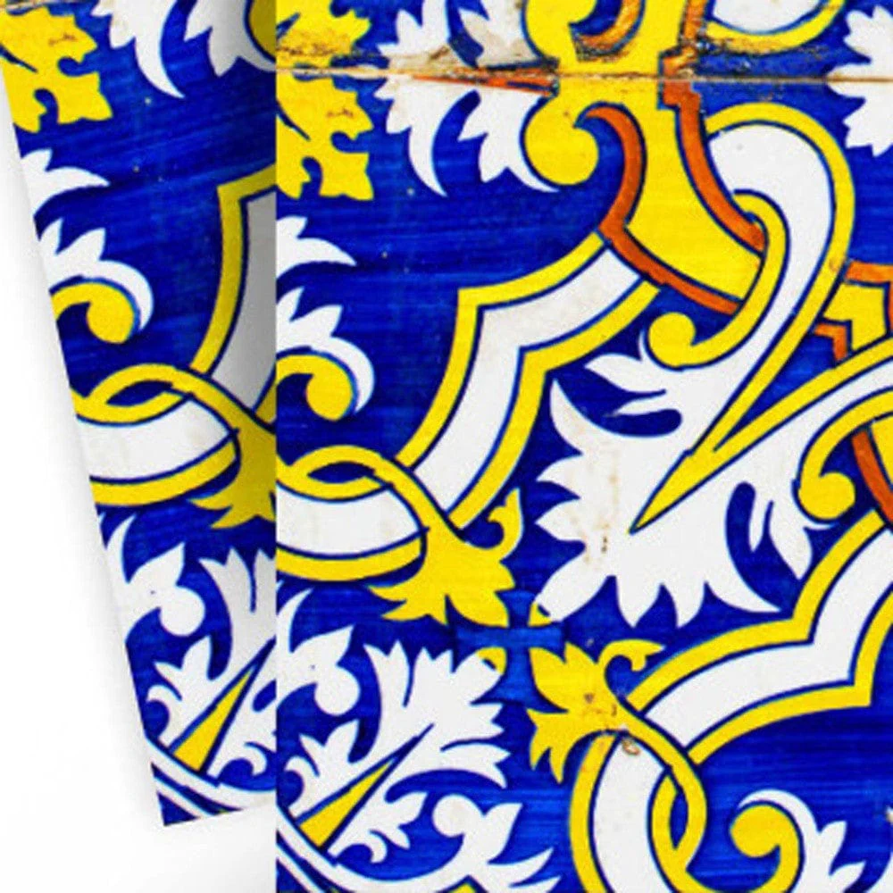 7" X 7" Blue and Yellow Links Peel And Stick Tiles - Image 3