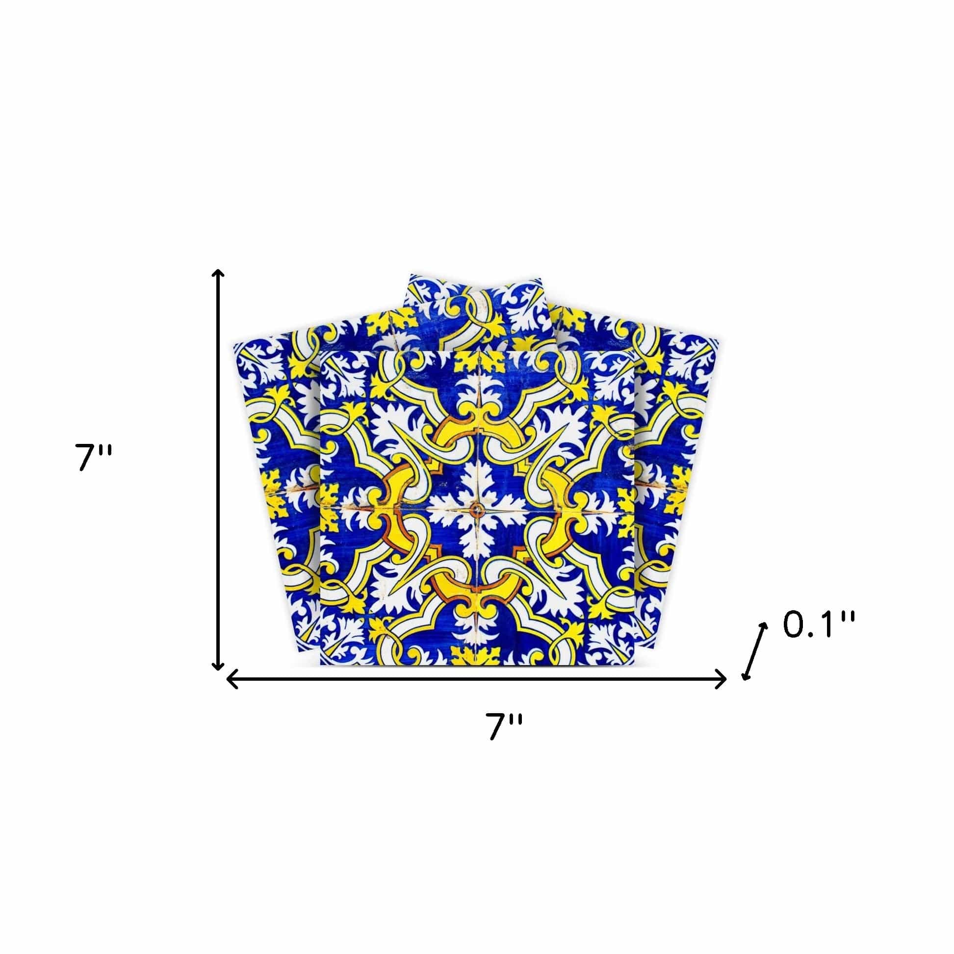 7" X 7" Blue and Yellow Links Peel And Stick Tiles - Image 8