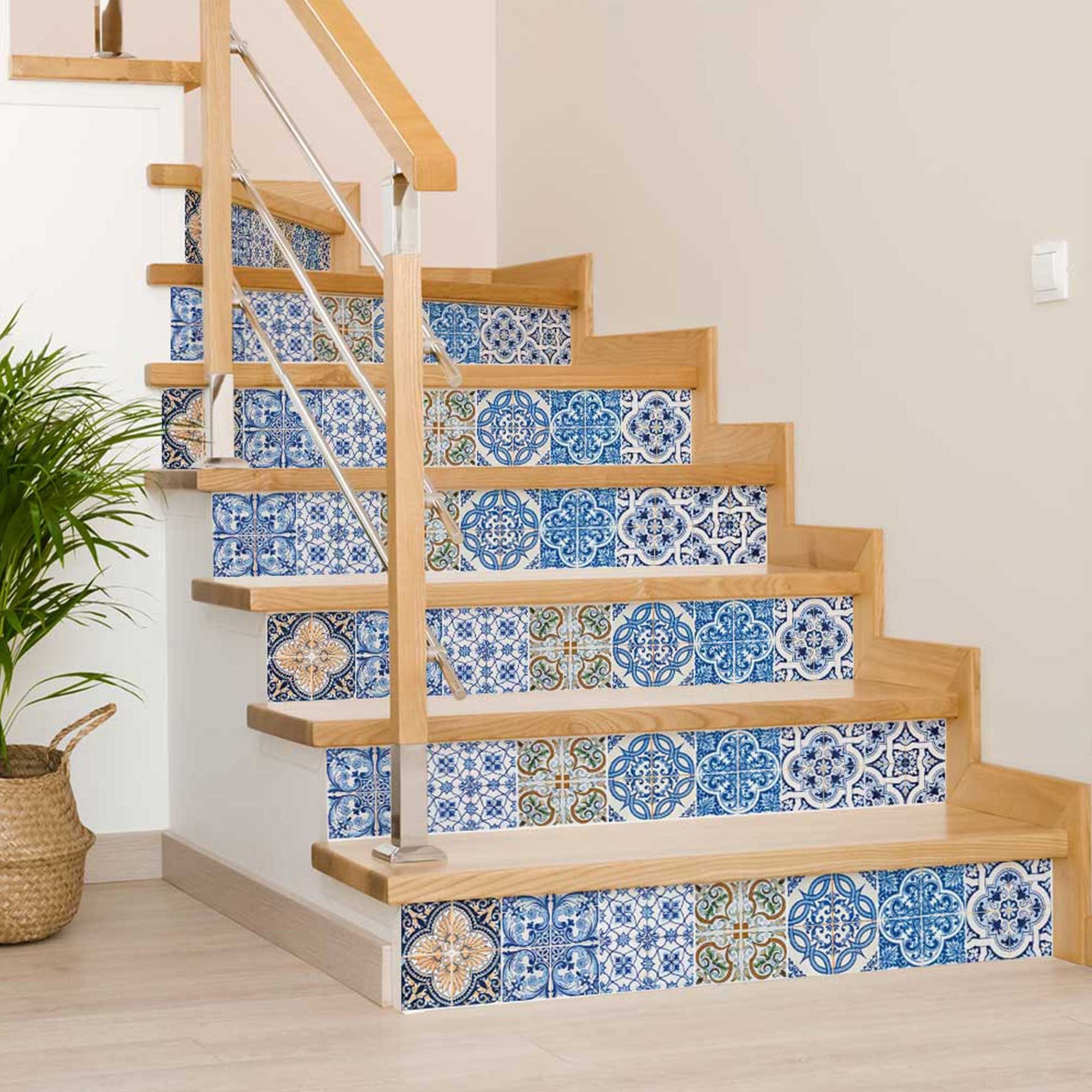 7" X 7" Blue Manna Peel And Stick Removable Tiles - Image 4