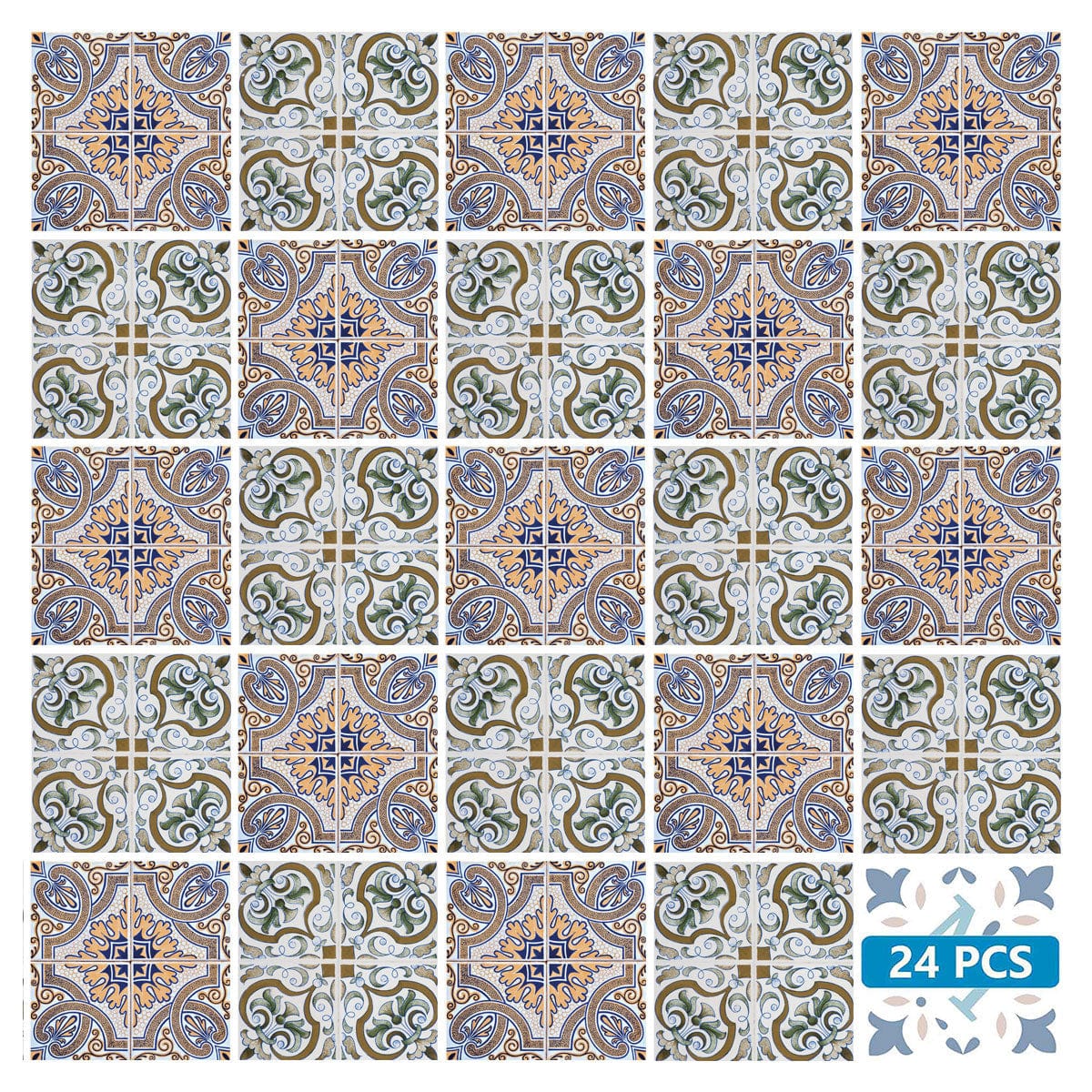 7" X 7" Blue Mia Peel And Stick Removable Tiles - Image 2