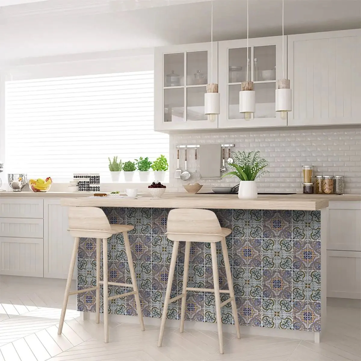 7" X 7" Blue Mia Peel And Stick Removable Tiles - Image 9