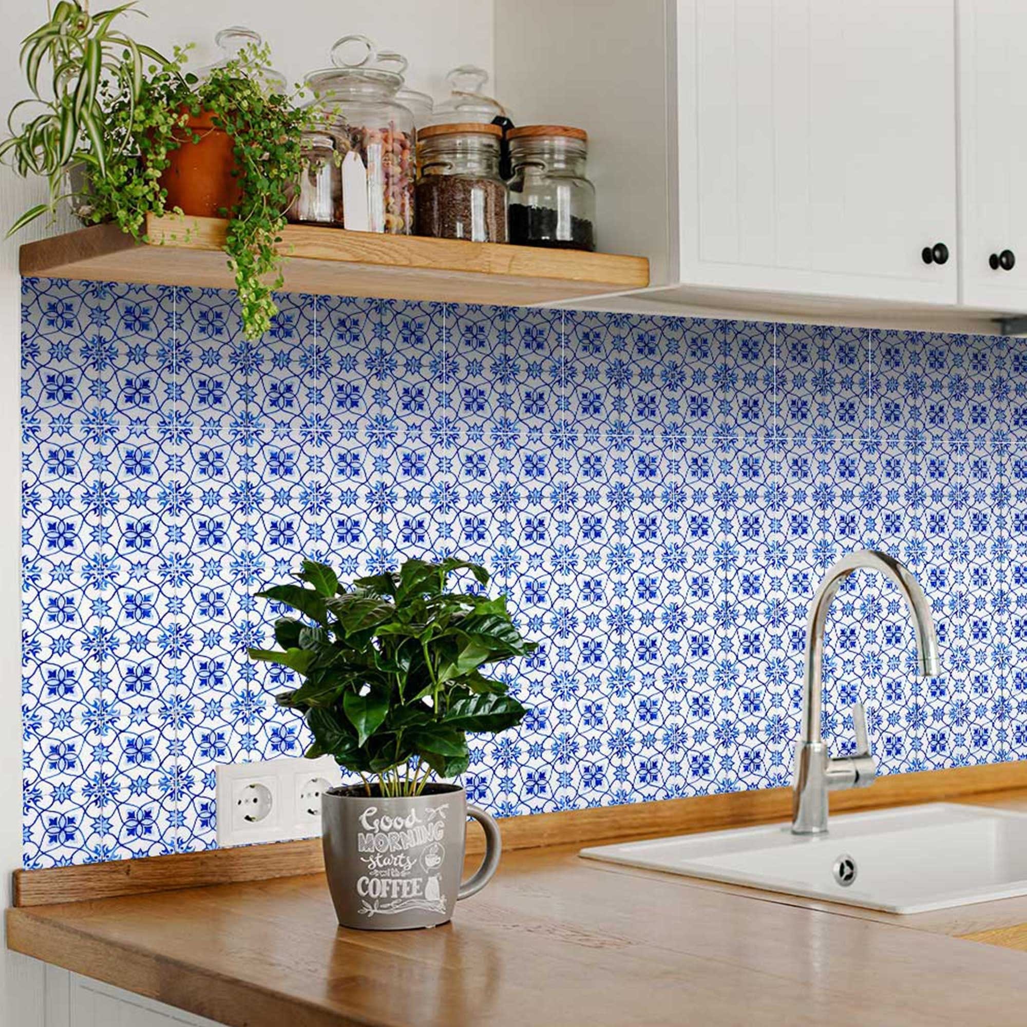 7" X 7" Blue Micro Peel And Stick Removable Tiles - Image 5