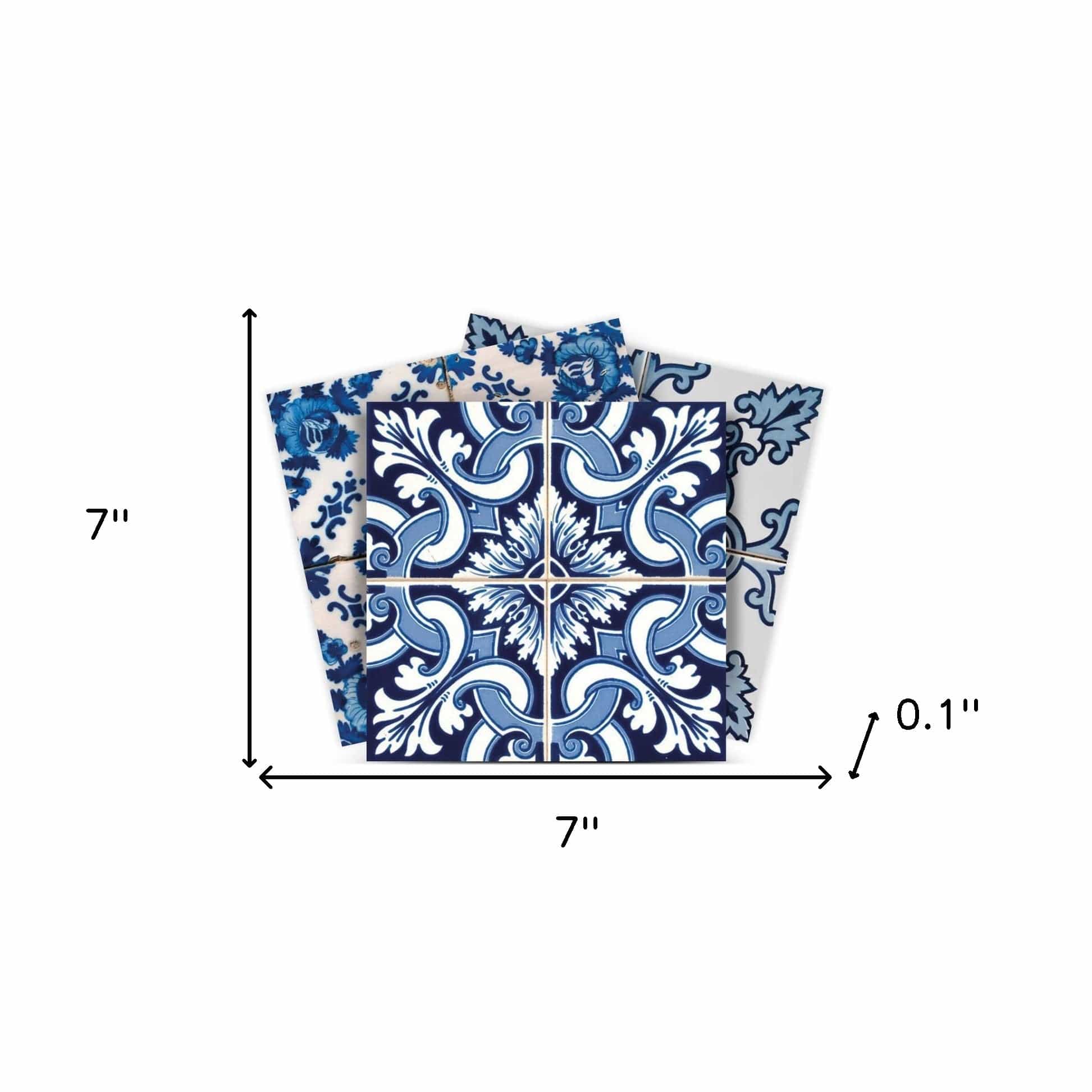 7" X 7" Blue Multi Mosaic Peel and Stick Tiles - Image 9
