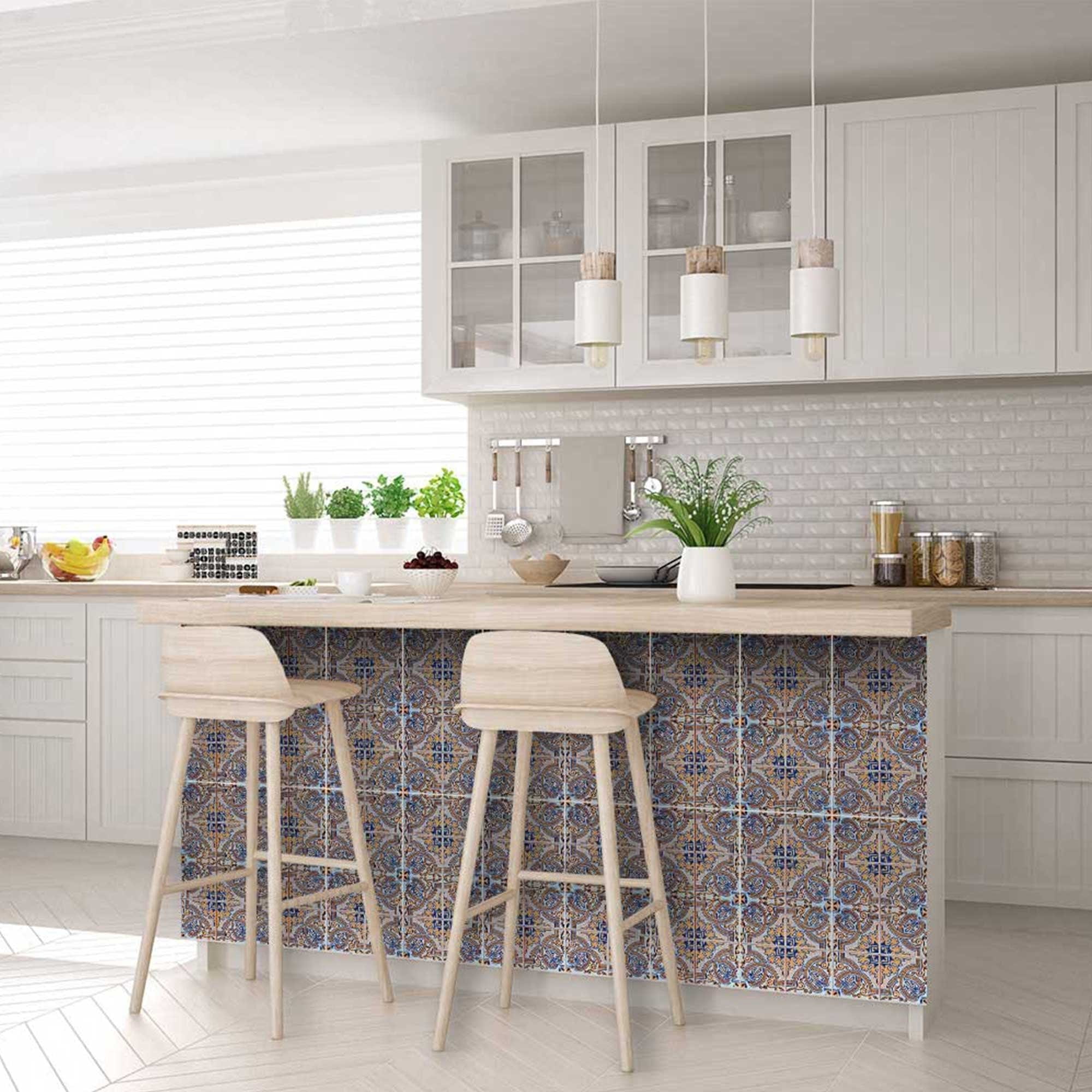 7" X 7" Blue Taupe Nova Removable Peel and Stick Tiles - Image 8