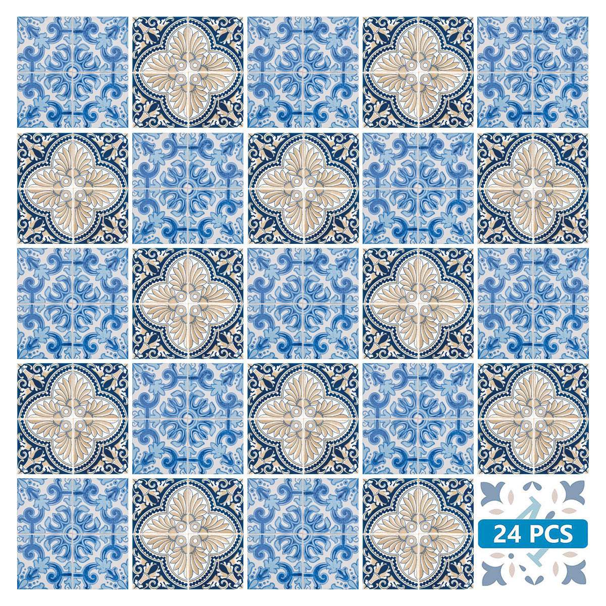 7" X 7" Blue Taupe Tobi Peel And Stick Tiles - Image 2