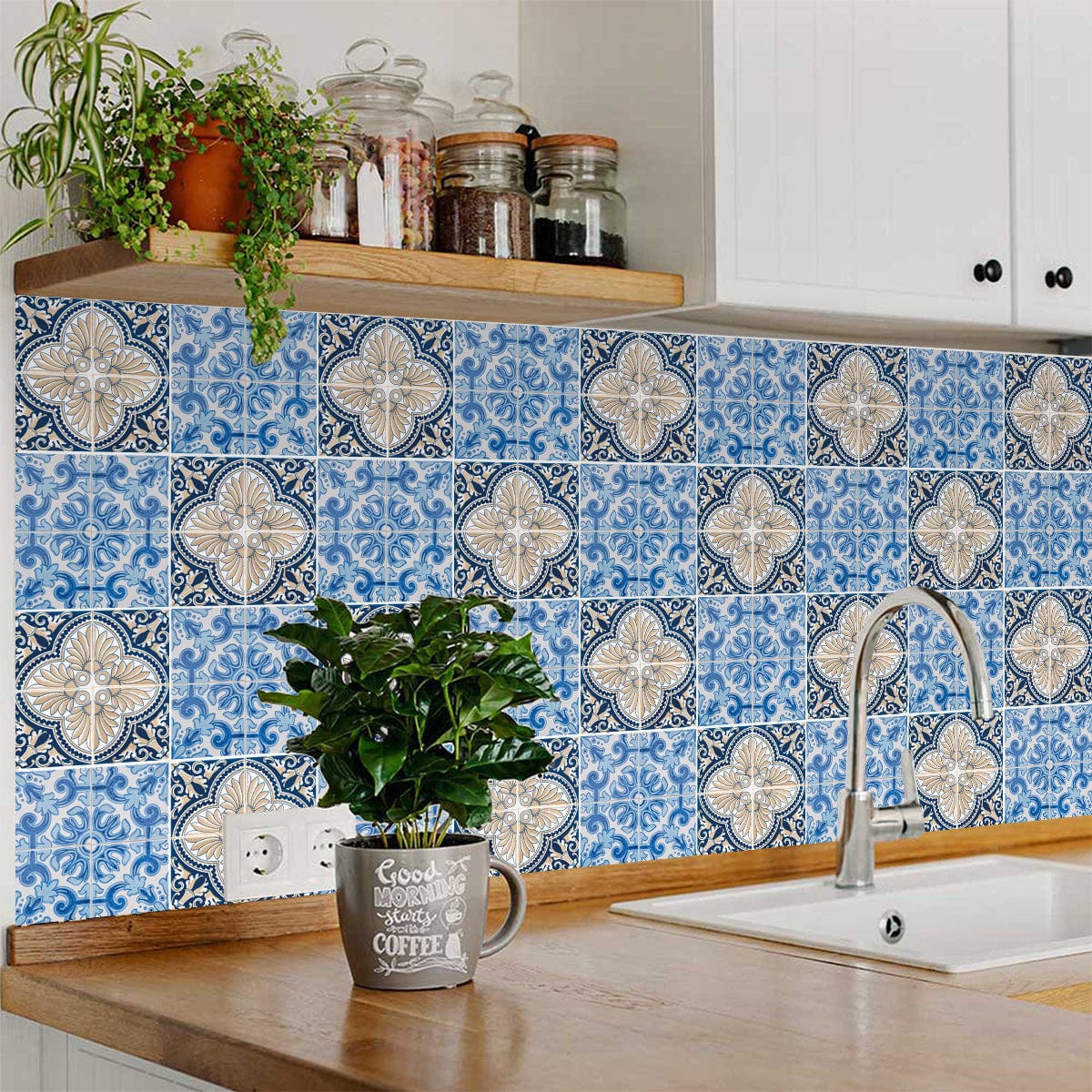 7" X 7" Blue Taupe Tobi Peel And Stick Tiles - Image 7