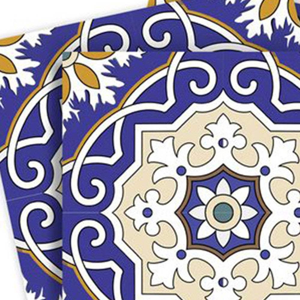 7" X 7" Blue White and Gold Mosaic Removable Tiles - Image 2