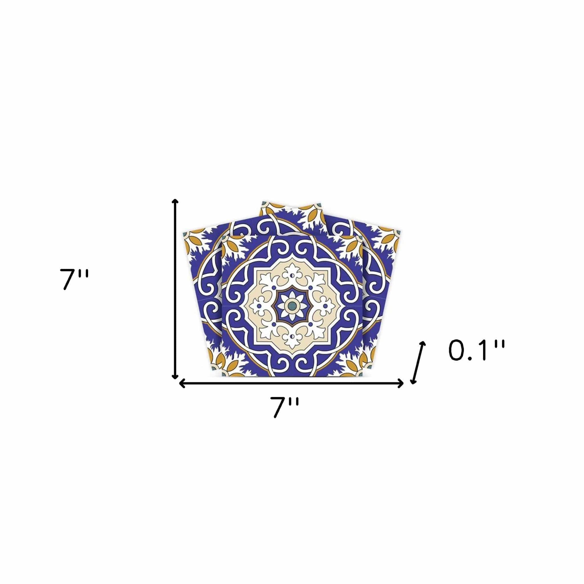 7" X 7" Blue White and Gold Mosaic Removable Tiles - Image 9