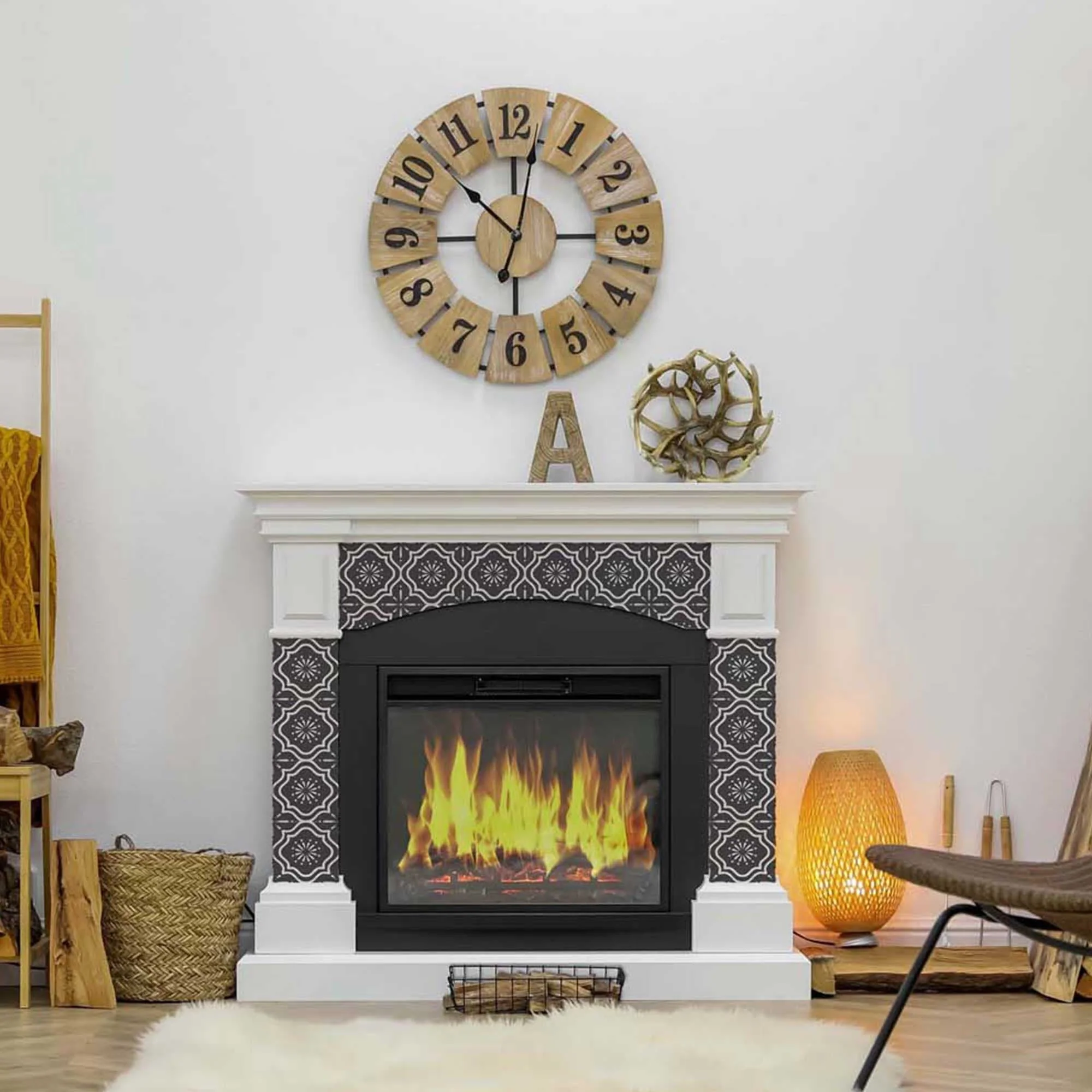 7" X 7" Burst Gray And White Peel And Stick Removable Tiles - Image 6