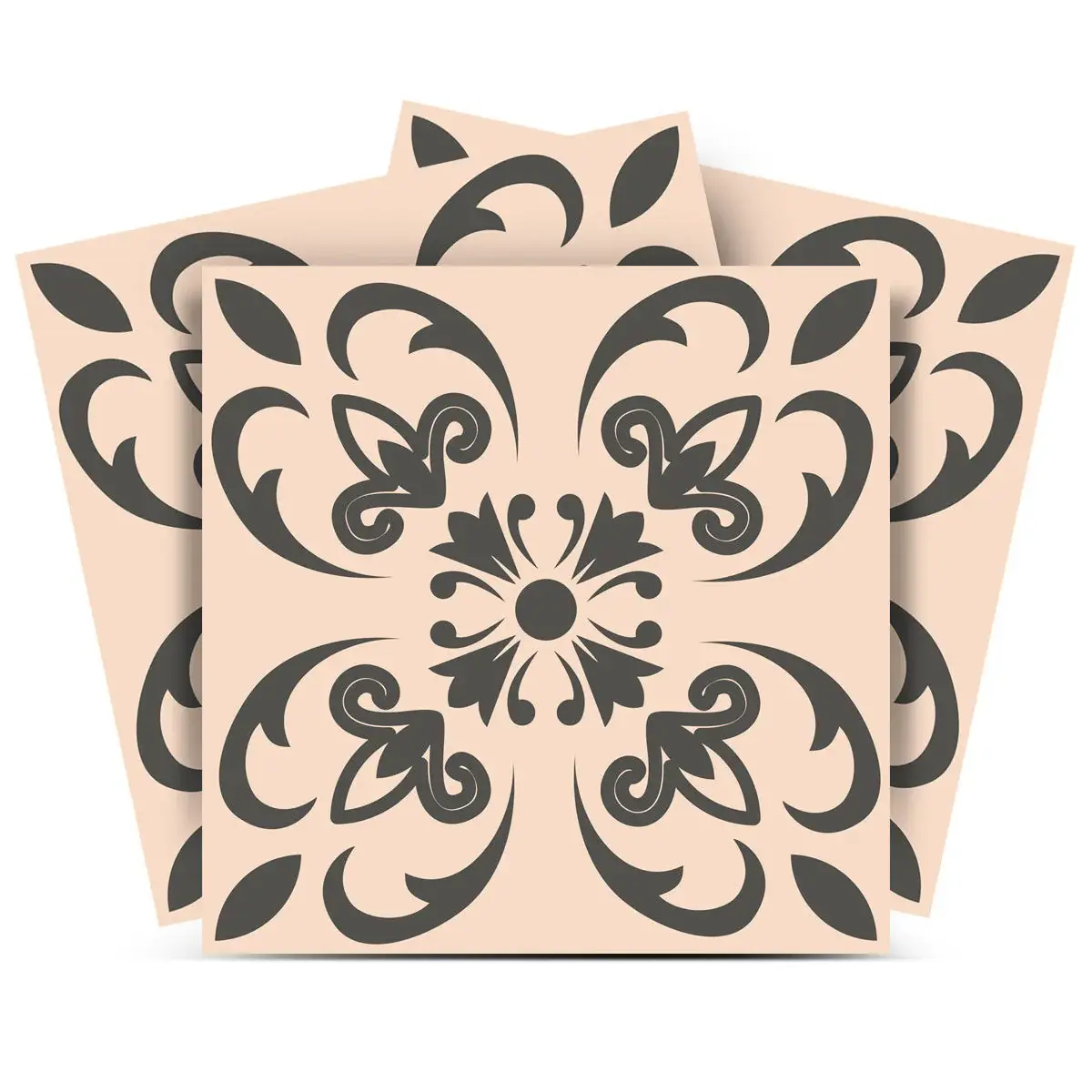 7" X 7" Charcoal Orchid Peel And Stick Removable Tiles