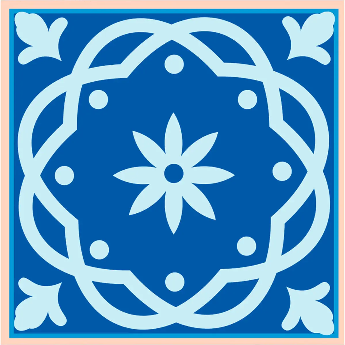 7" X 7" Dark And Light Blue Mosaic Peel And Stick Removable Tiles - Image 9