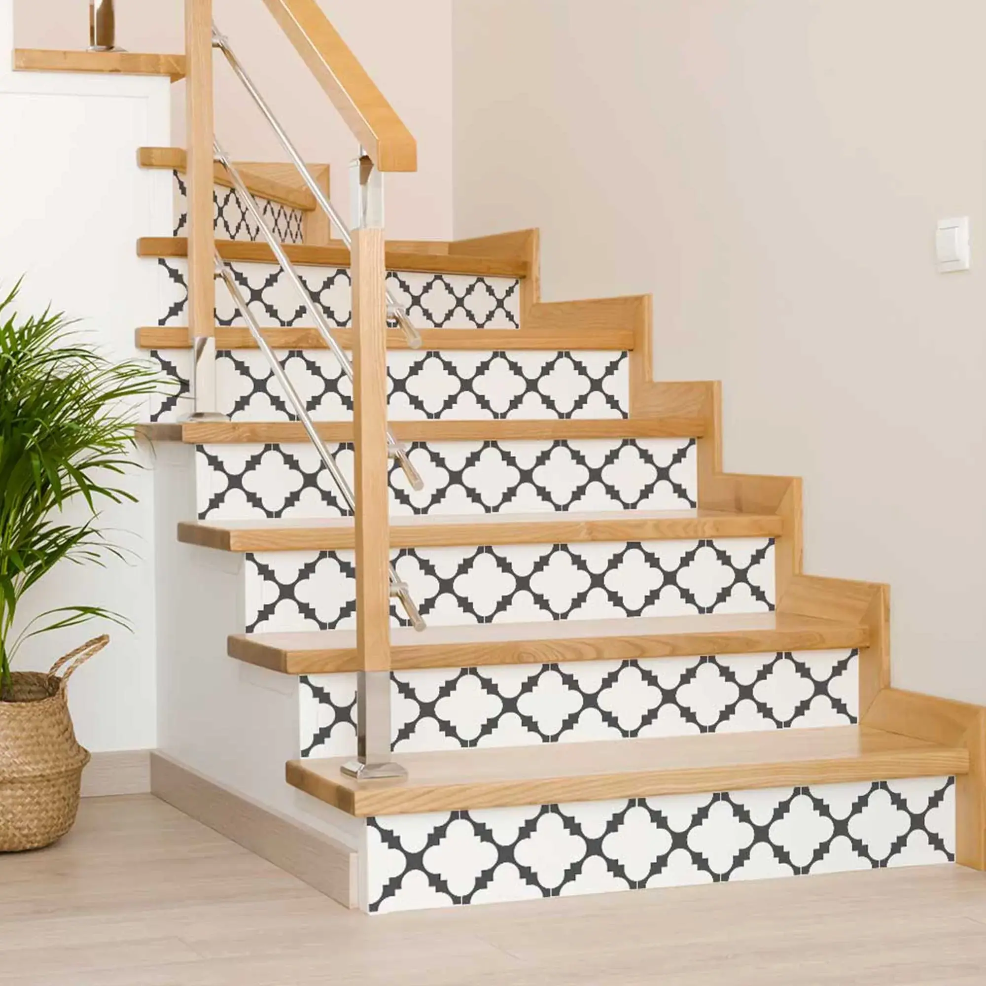 7" X 7" Dark Gray And White Tri Peel And Stick Tiles - Image 5