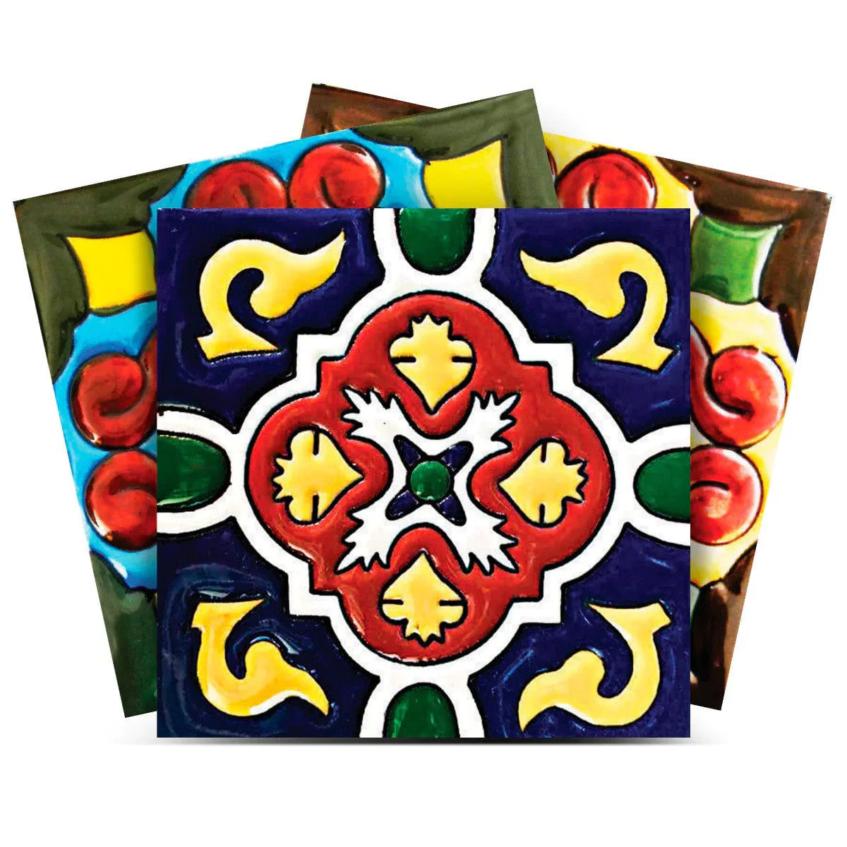7" X 7" Festival Brights Mosaic Peel And Stick Removable Tiles