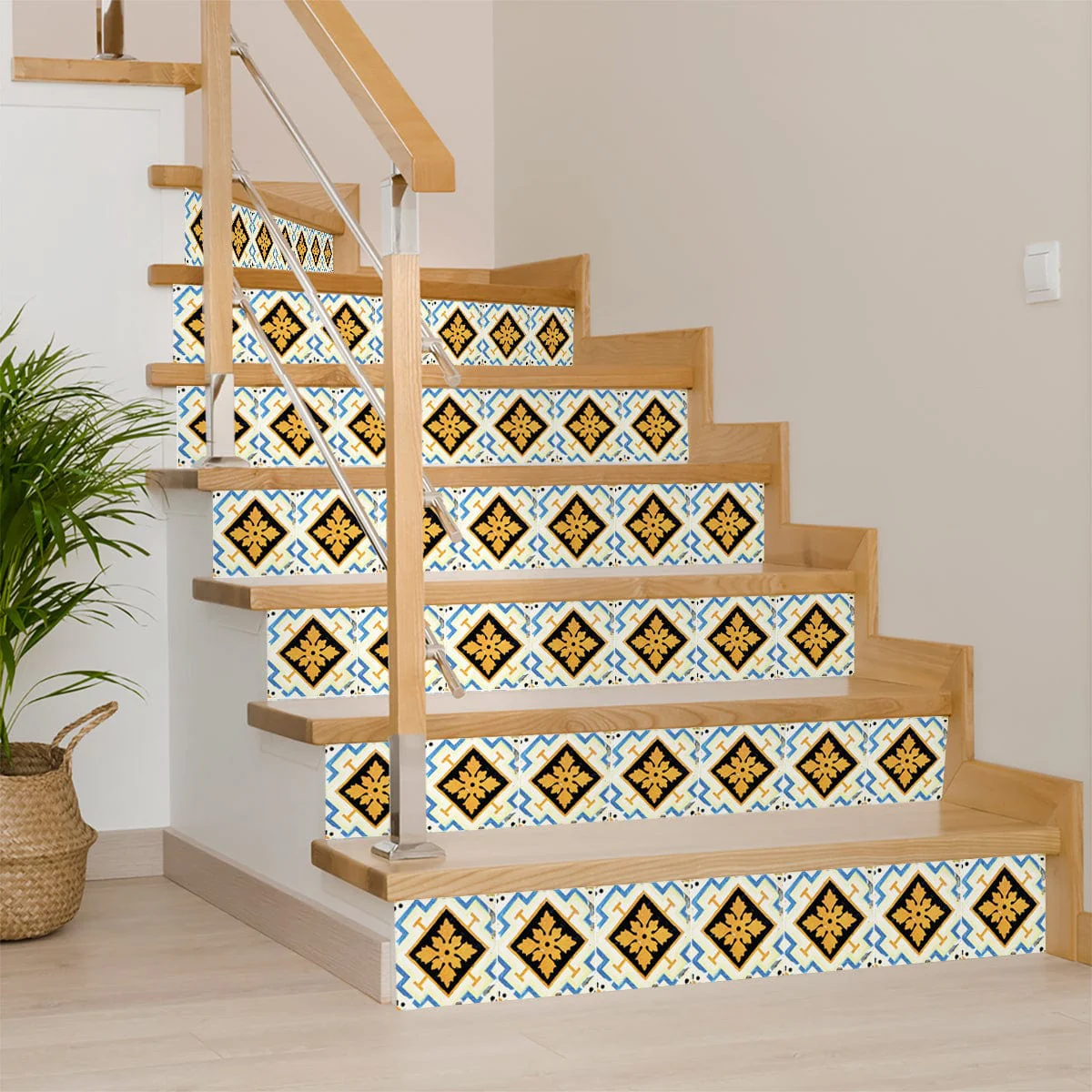 7" x 7" Gold Snowflake Peel and Stick Removable Tiles - Image 5