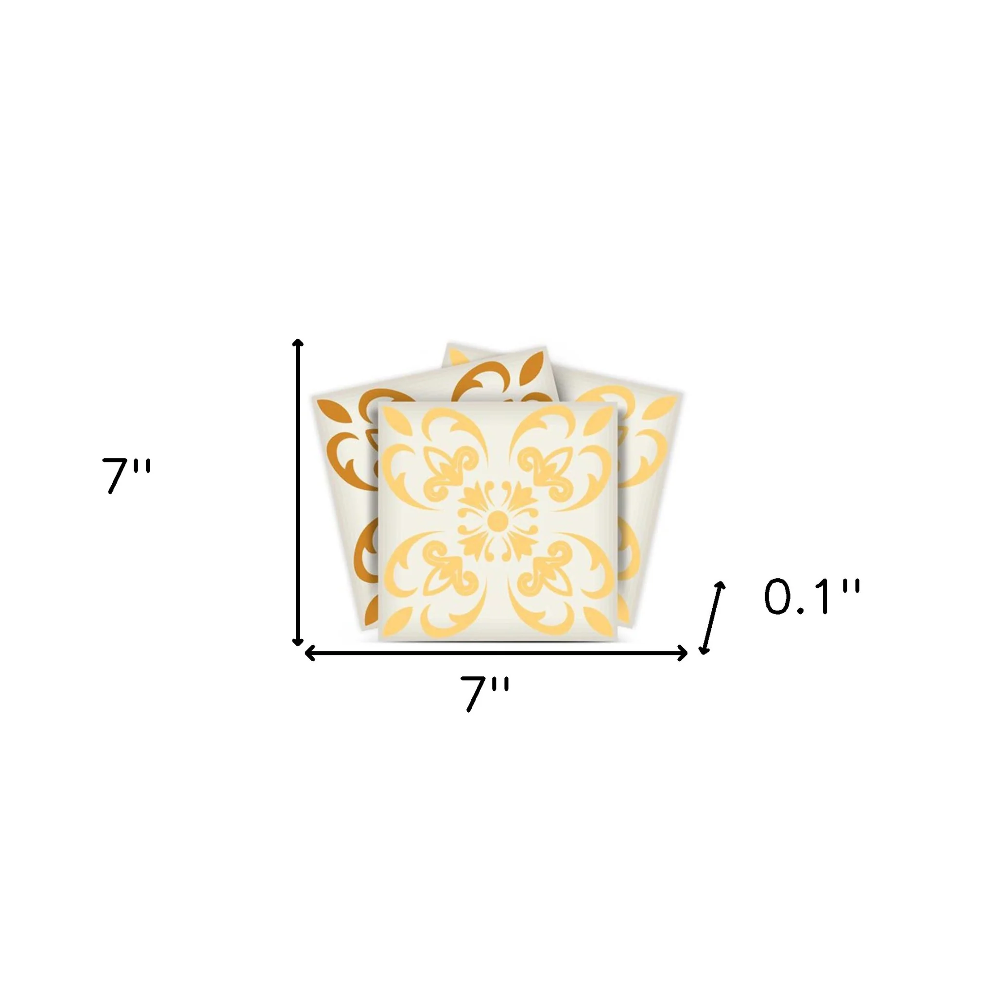 7" X 7" Golden Yellow Retro Peel And Stick Removable Tiles - Image 9