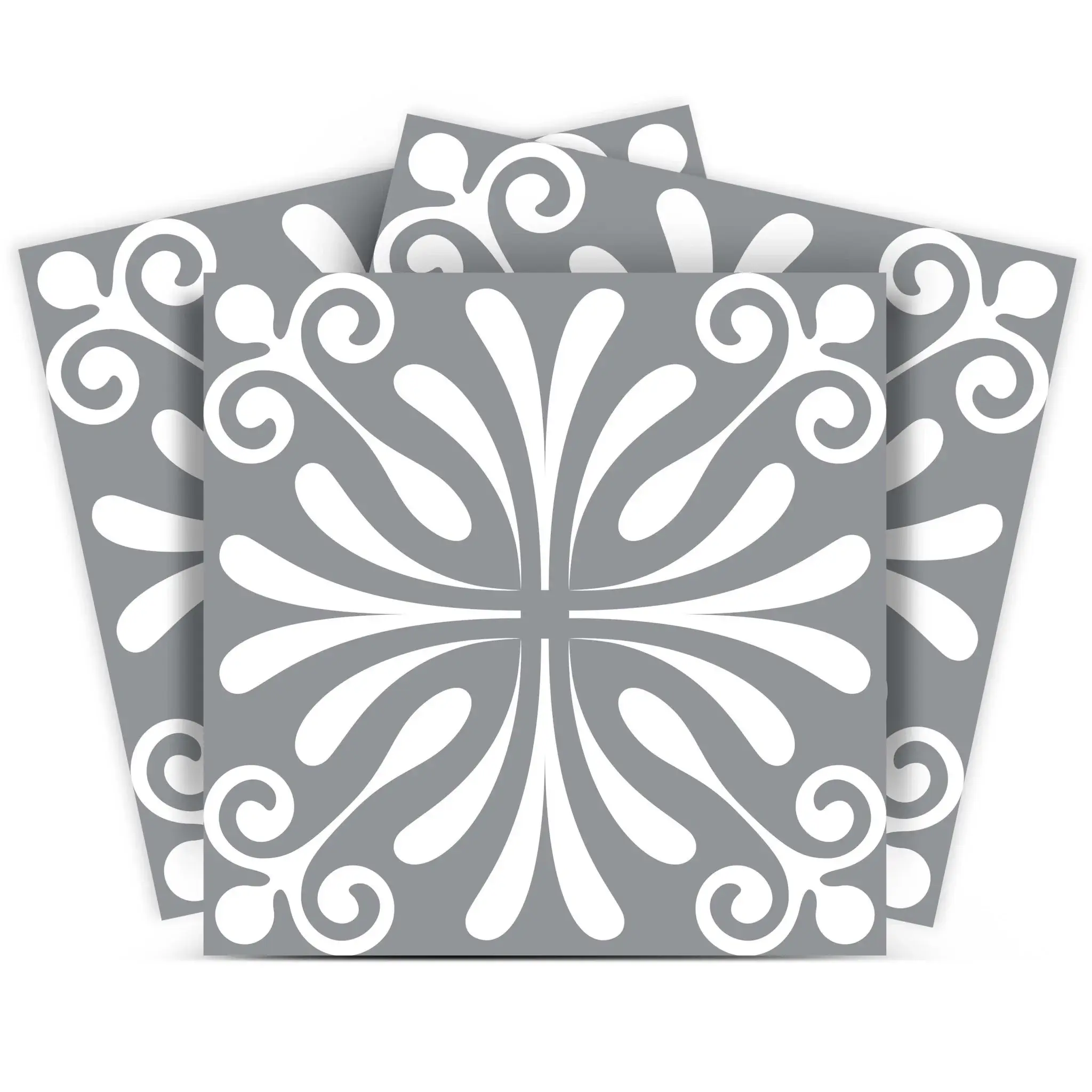 7" X 7" Gray And White Spire Peel And Stick Removable Tiles - Image 2