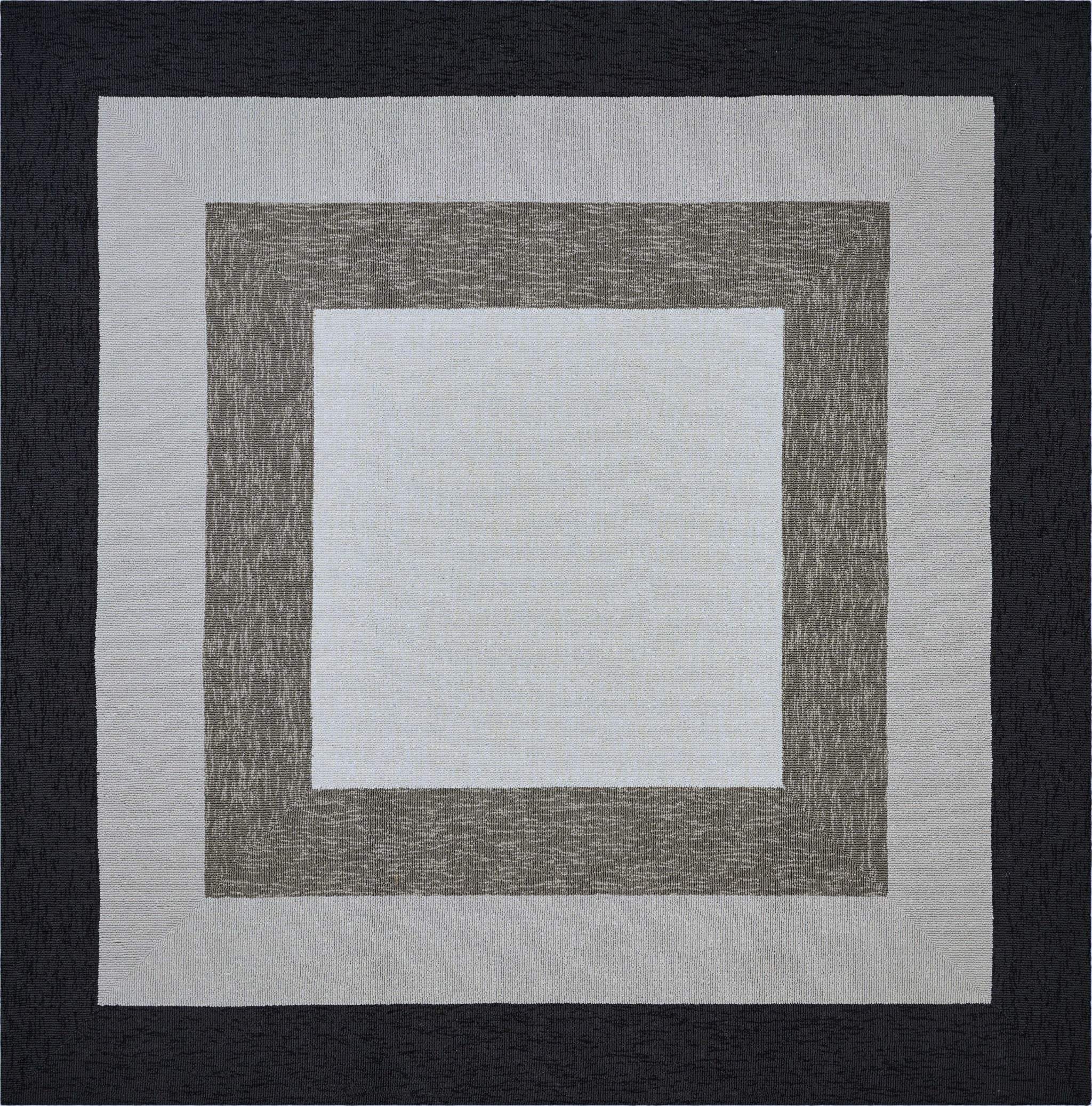 7' X 7' Gray Geometric Hand Hooked Area Rug - Image 4