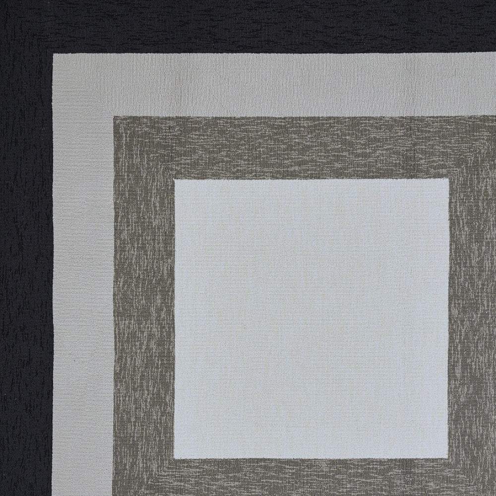 7' X 7' Gray Geometric Hand Hooked Area Rug - Image 6