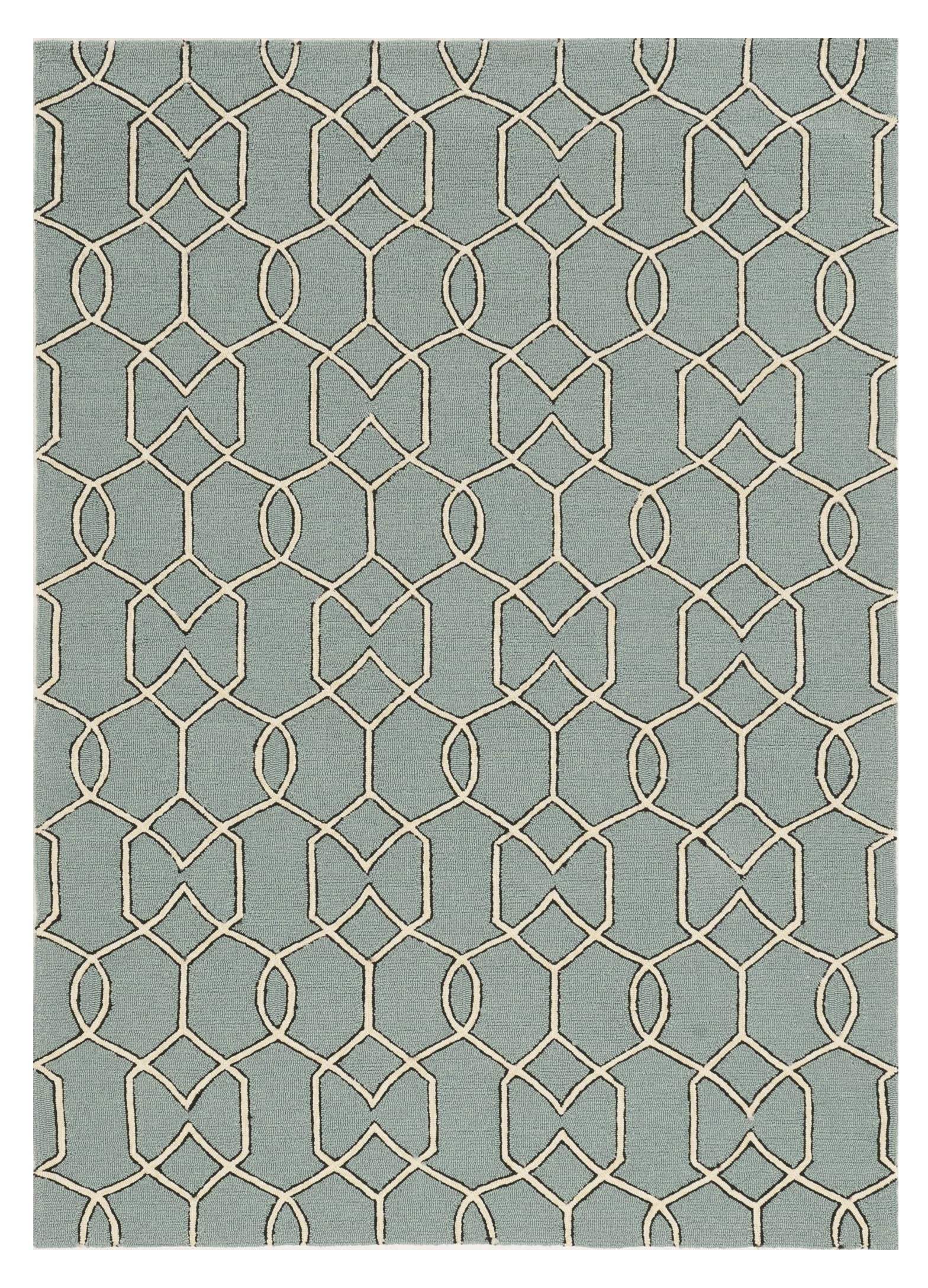 7' X 7' Green and Ivory Hand Hooked Area Rug - Image 2
