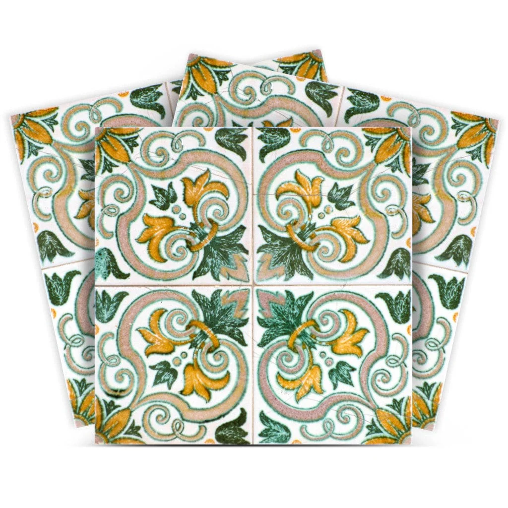 7" X 7" Green Yellow Melo Peel and Stick Tiles - Image 3