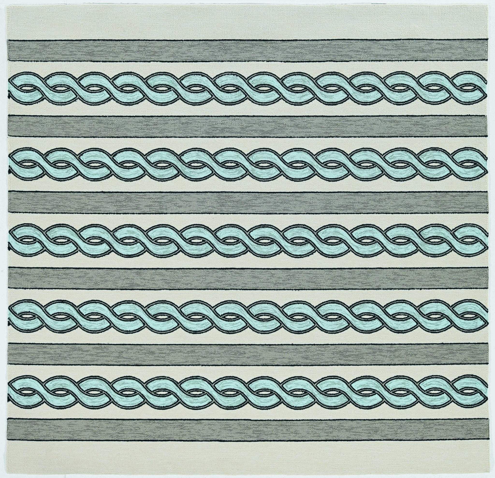7' X 7' Ivory Tribal Hand Hooked Area Rug - Image 2
