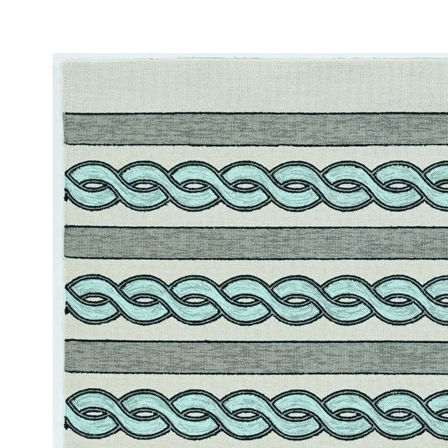 7' X 7' Ivory Tribal Hand Hooked Area Rug - Image 4
