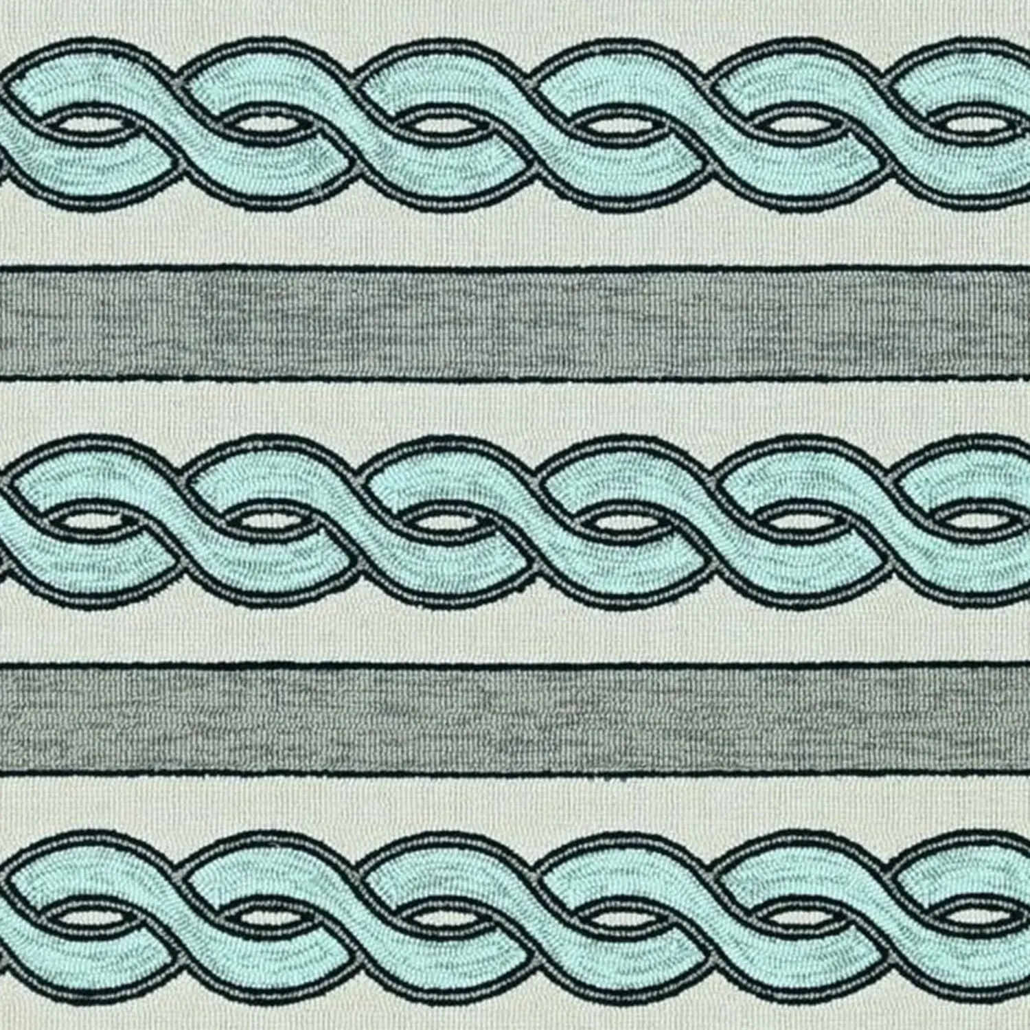 7' X 7' Ivory Tribal Hand Hooked Area Rug - Image 7