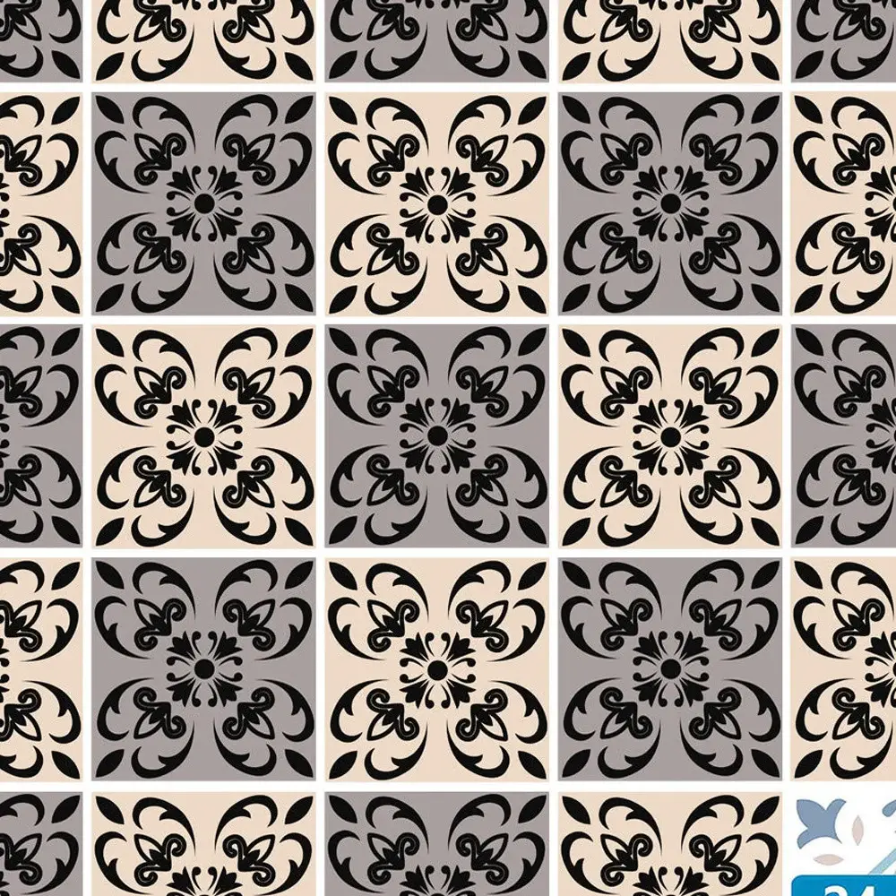 7" X 7" Light Grey And Cream Orchid Peel And Stick Removable Tiles - Image 4