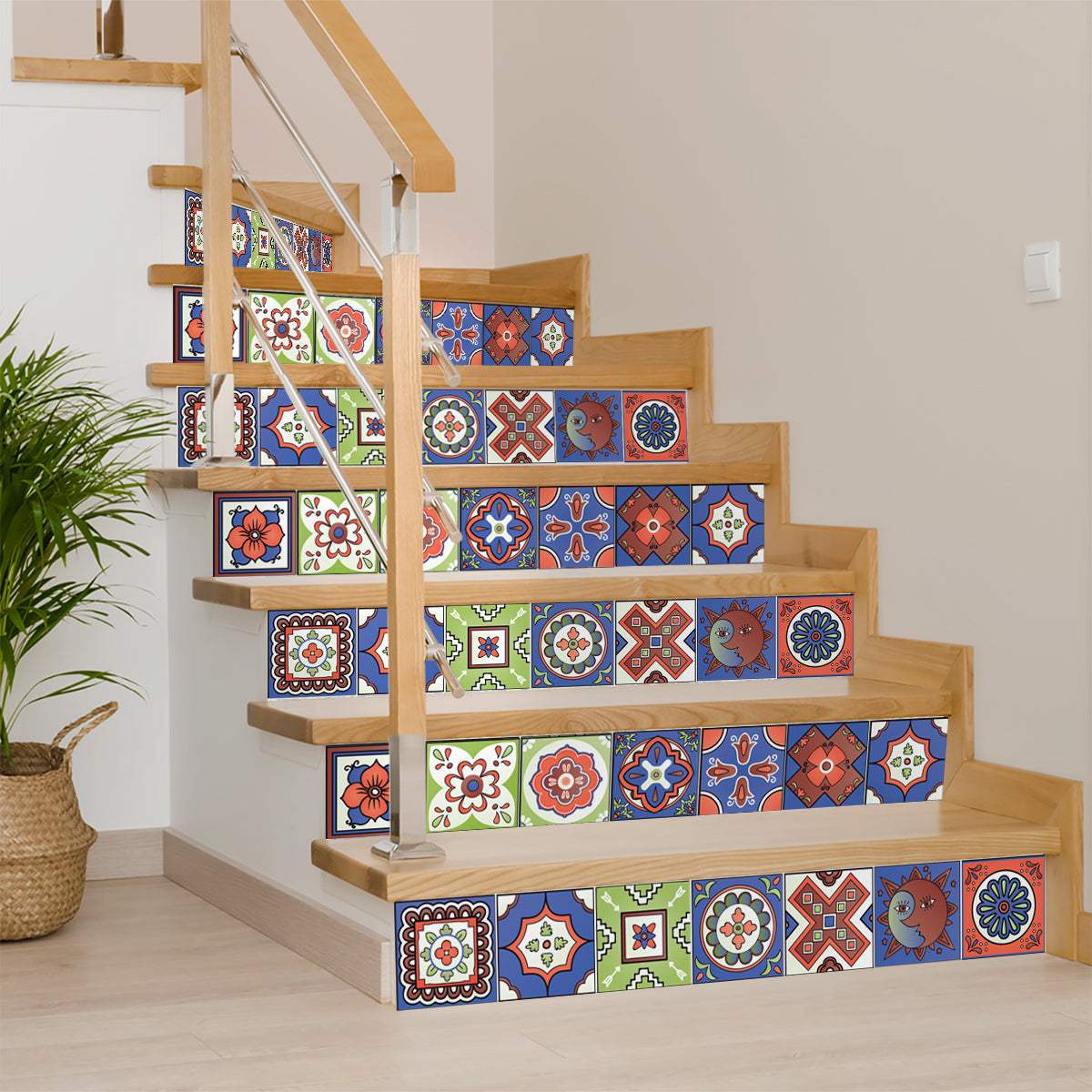 7" X 7" Mediterra Terra Cotta Mosaic Peel And Stick Removable Tiles - Image 7