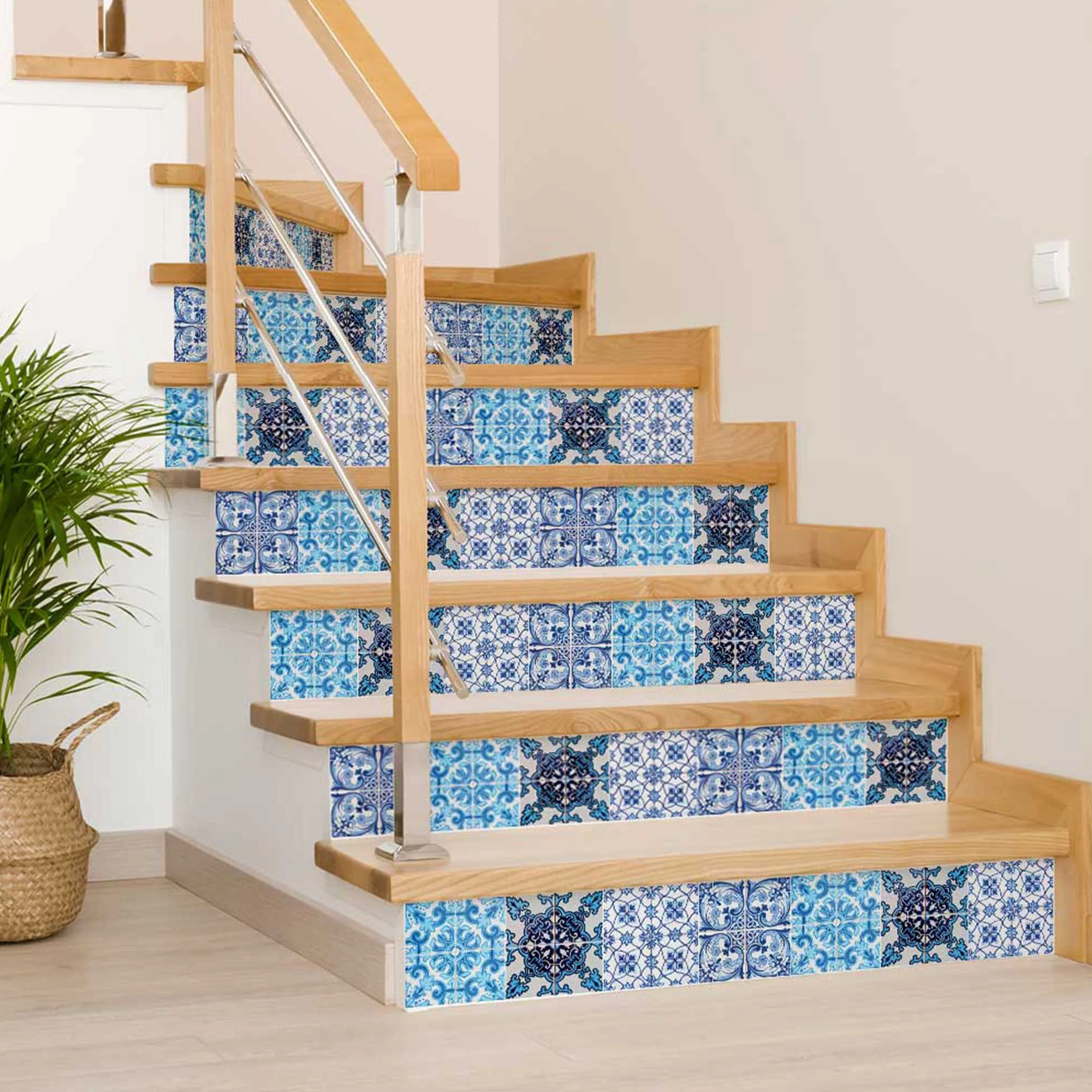 7" X 7" Mediterranean Blues Mosaic Peel and Stick Tiles - Image 5