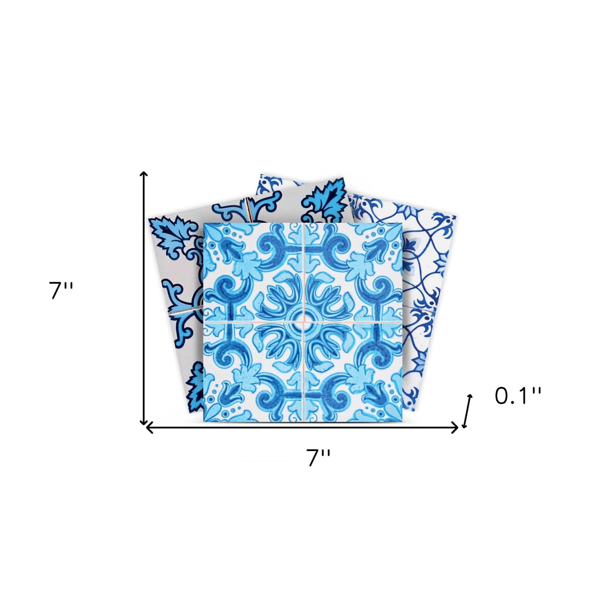 7" X 7" Mediterranean Blues Mosaic Peel and Stick Tiles - Image 9