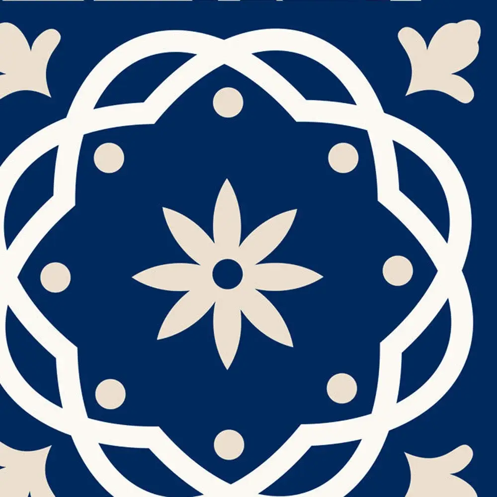 7" X 7" Midnight Blue And White Peel And Stick Removable Tiles - Image 4
