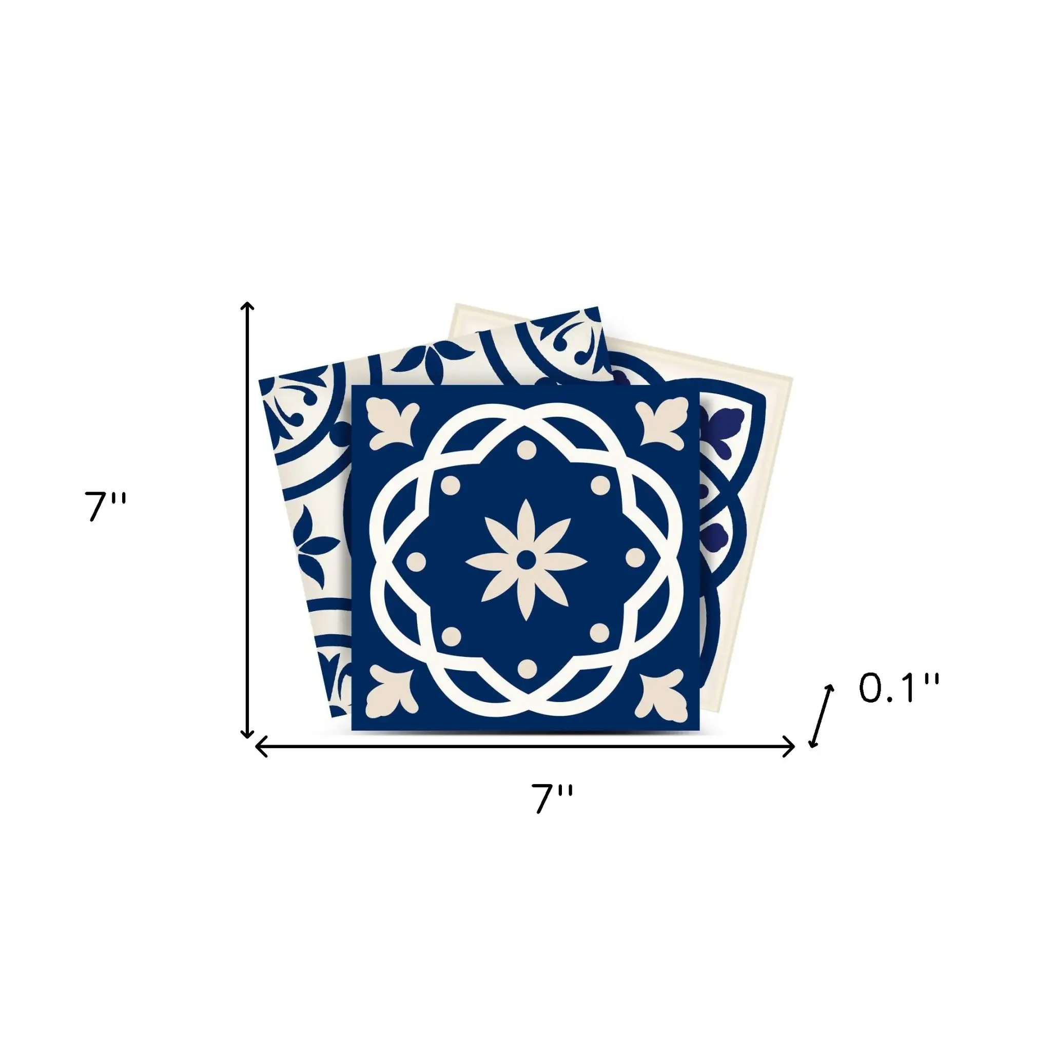 7" X 7" Midnight Blue And White Peel And Stick Removable Tiles - Image 9